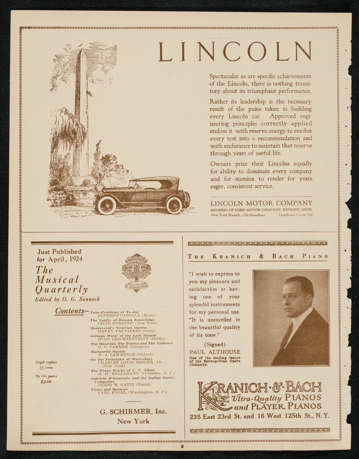 Paul Whiteman and His Orchestra with The Marmeins, April 11, 1924, program page 6