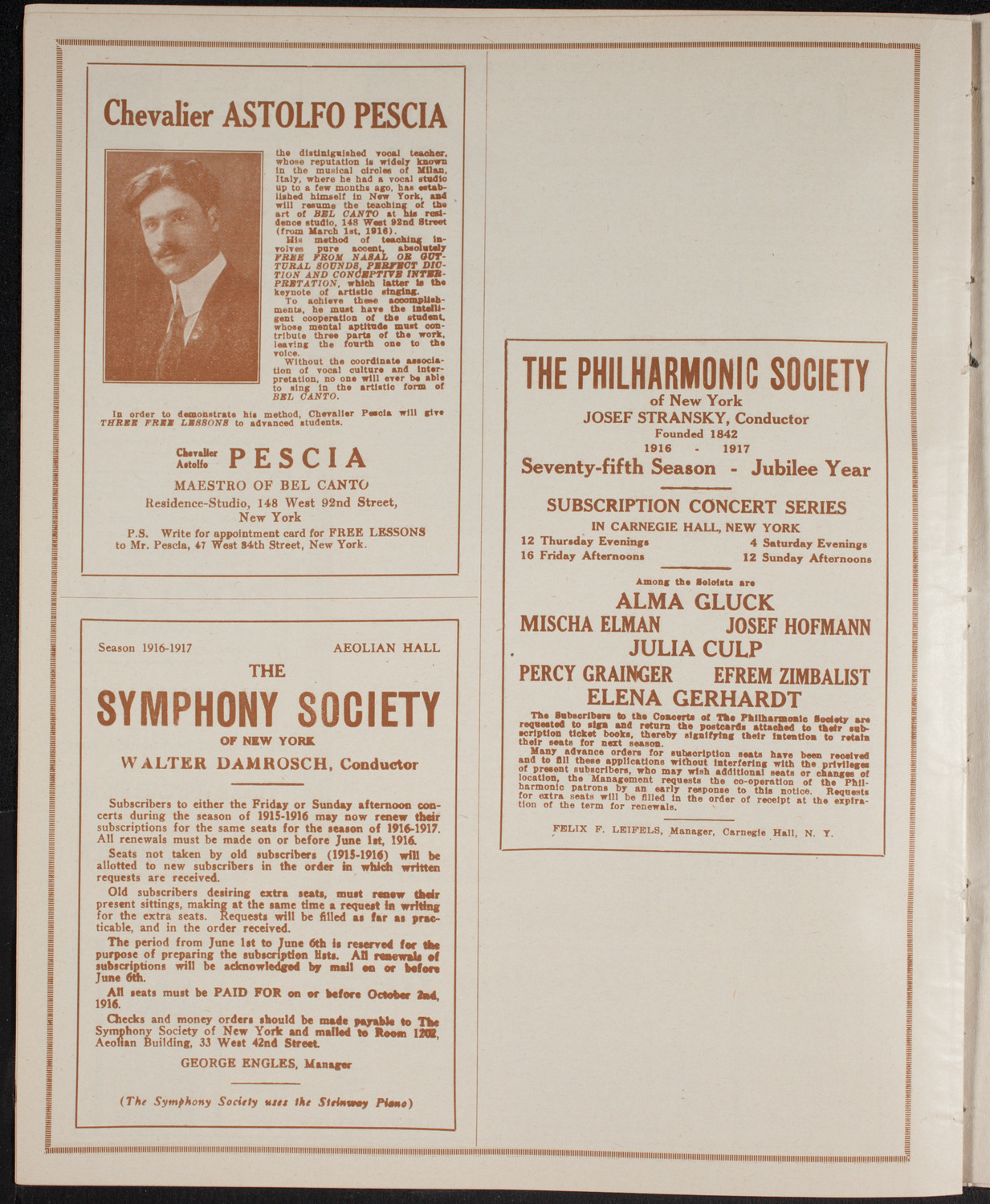 Hungarian Charity Concert, May 26, 1916, program page 8