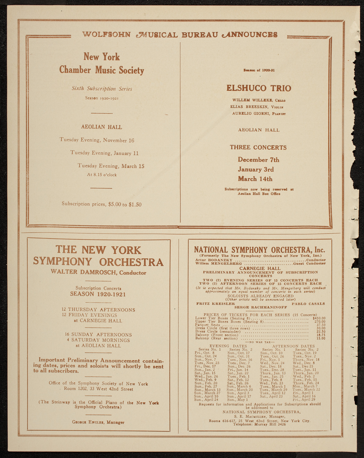 Isadora Duncan Dancers, May 15, 1920, program page 8