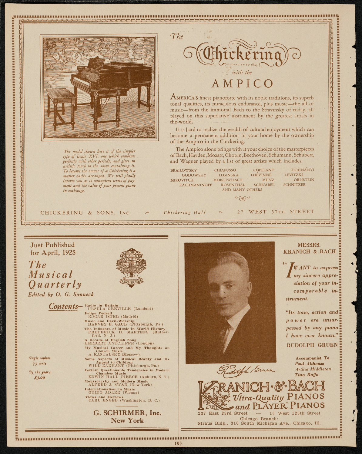 New York Philharmonic, April 2, 1925, program page 6