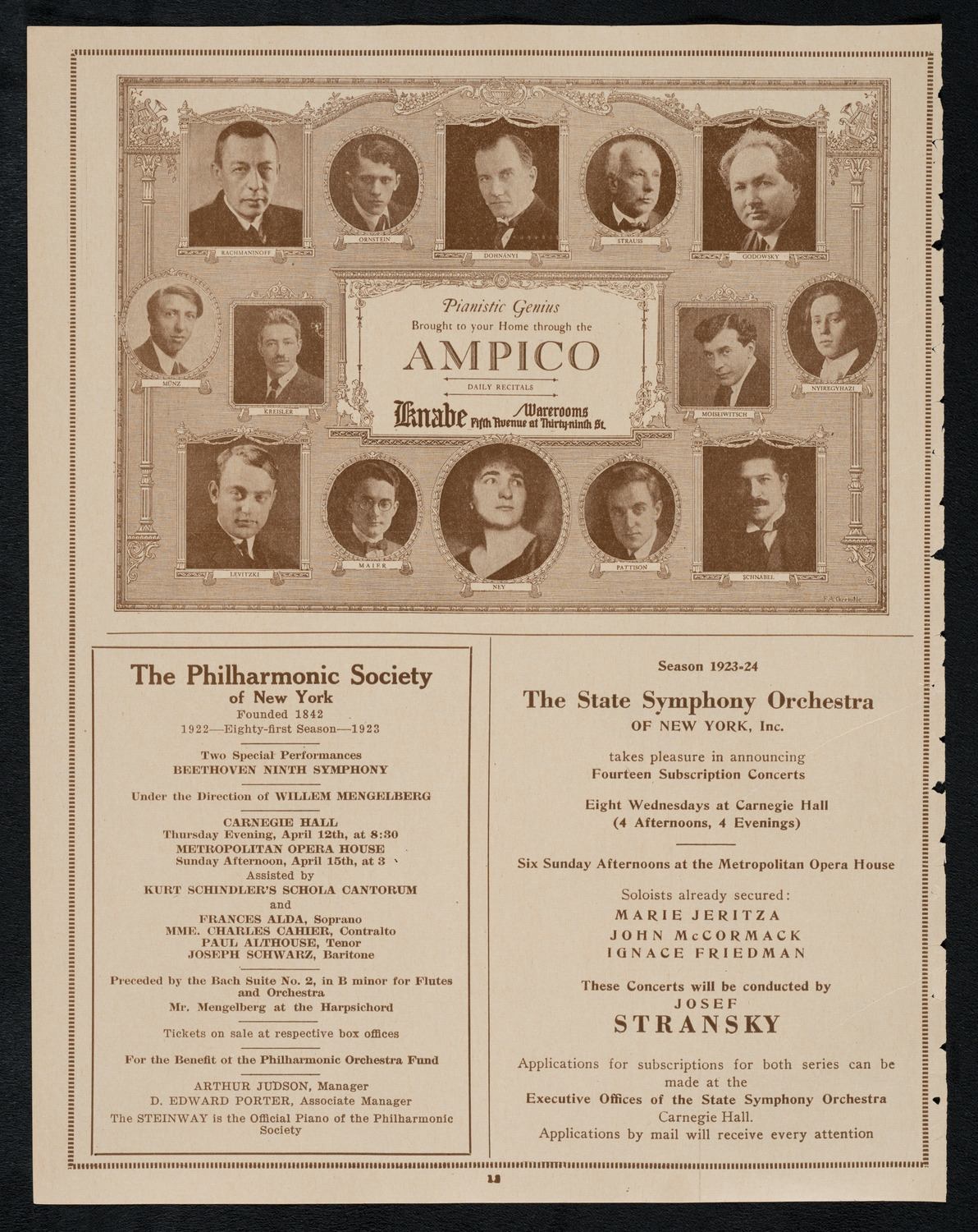 The Bakule Chorus of Prague, April 11, 1923, program page 12