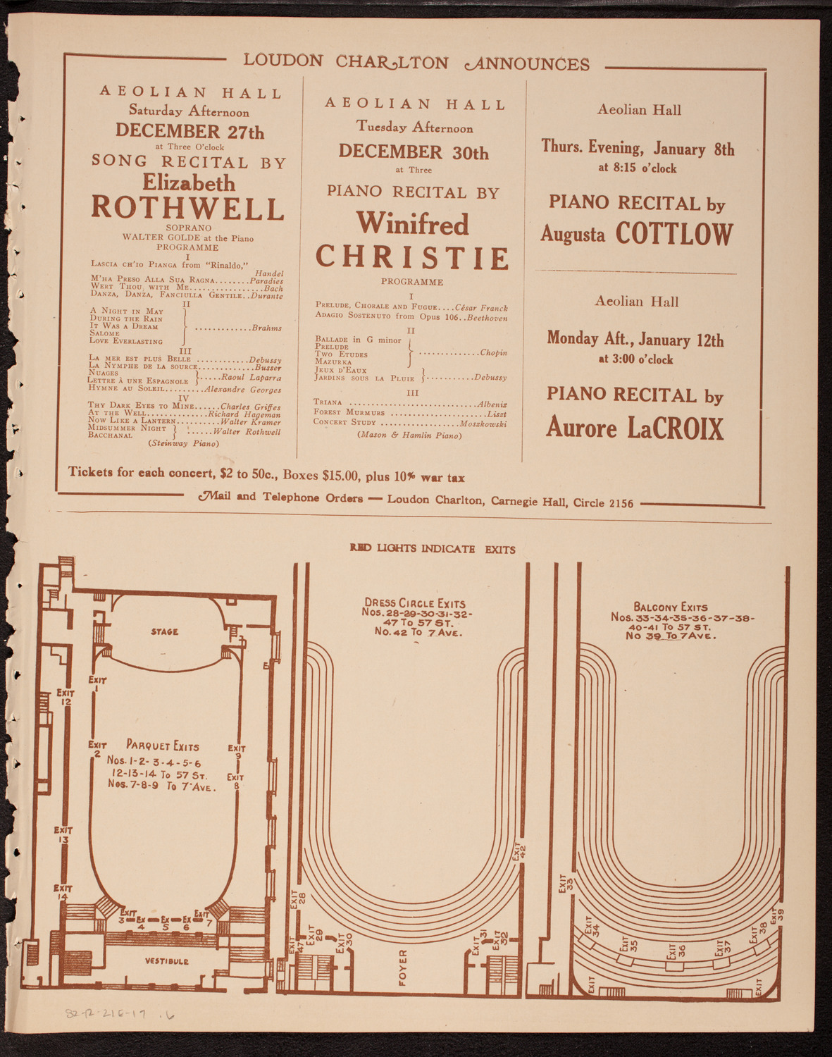 Josef Rosenblatt, Tenor, December 21, 1919, program page 11