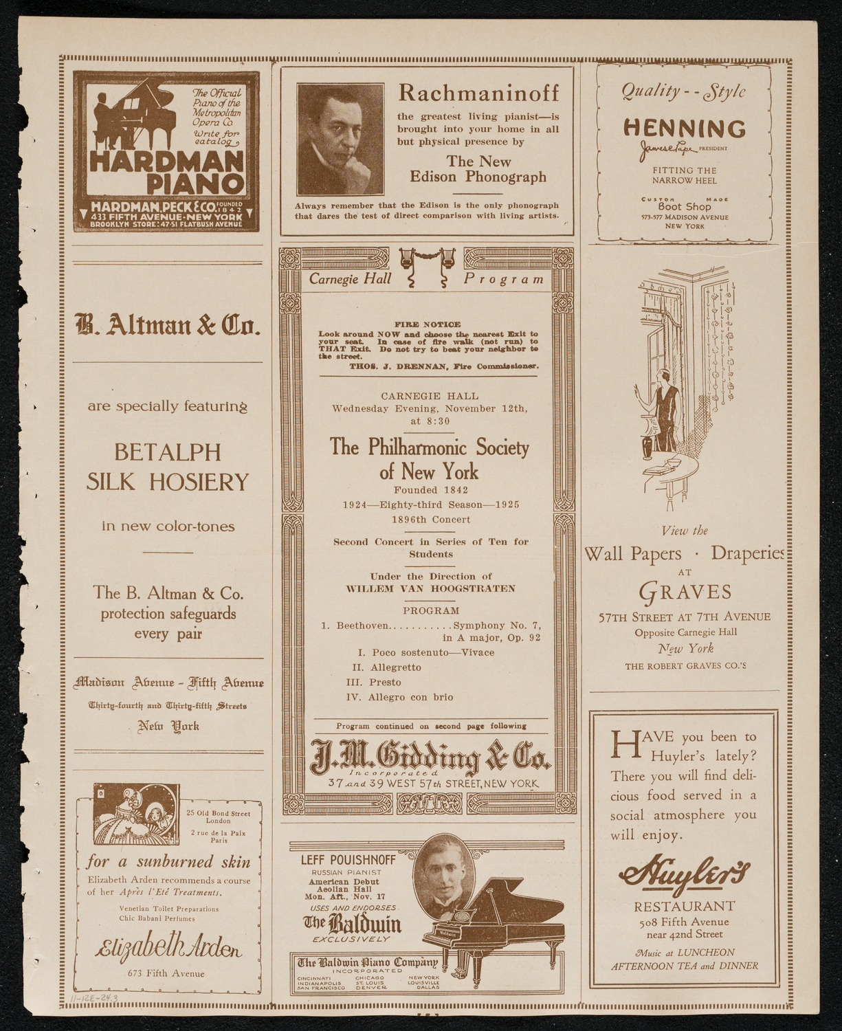 New York Philharmonic Students' Concert, November 12, 1924, program page 5