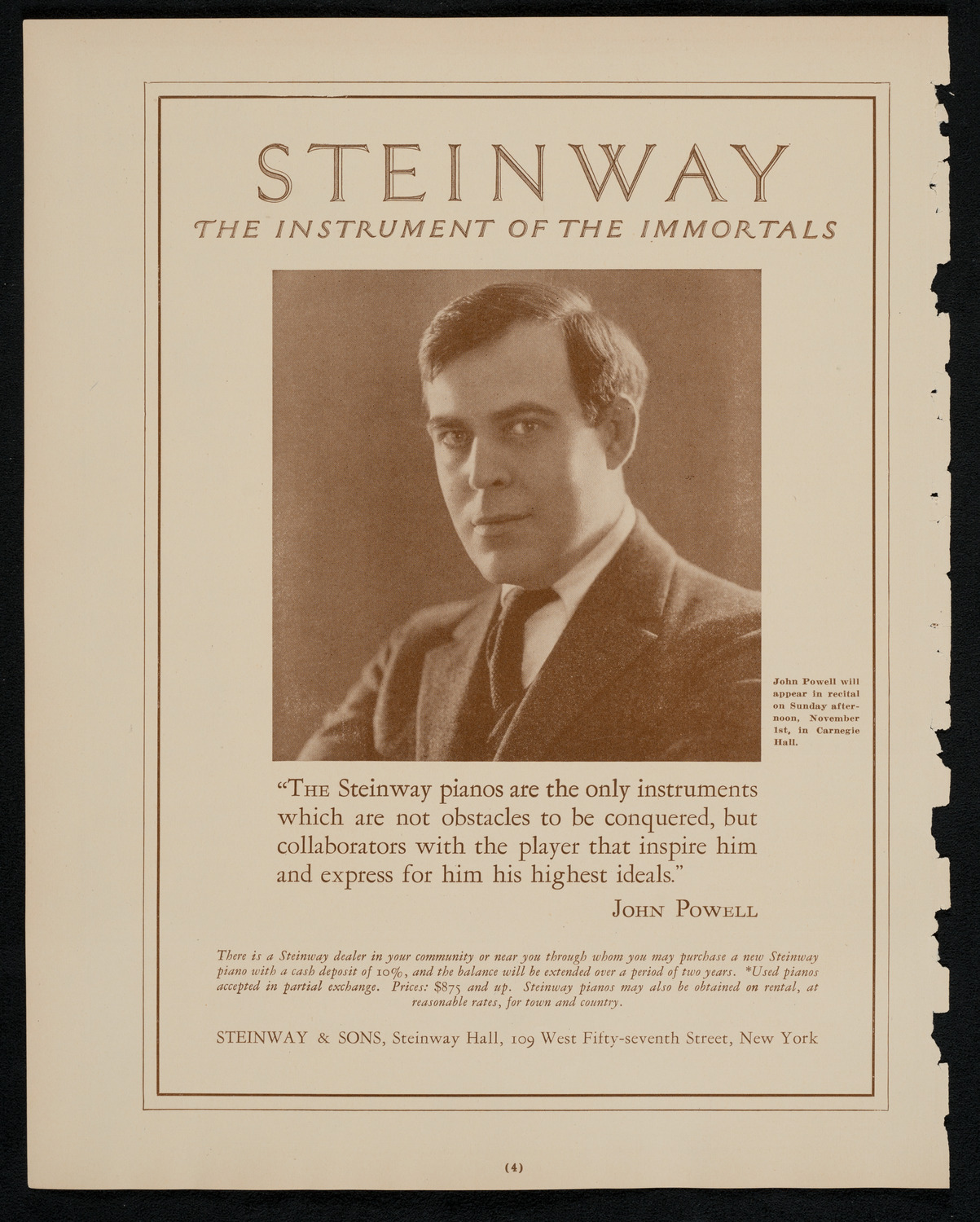 State Symphony Orchestra of New York, October 21, 1925, program page 4