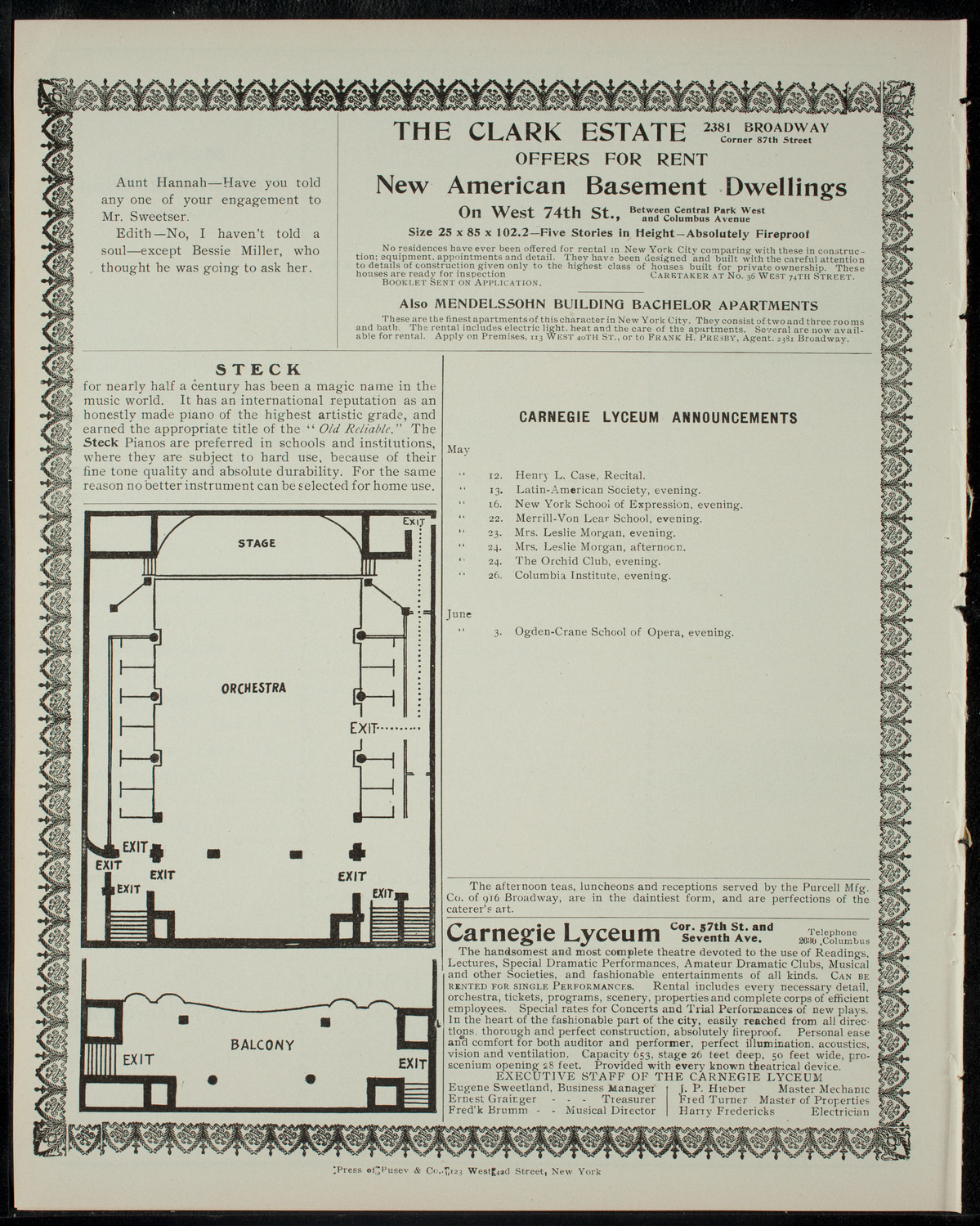 Amaranth Dramatic Society, May 11, 1905, program page 4