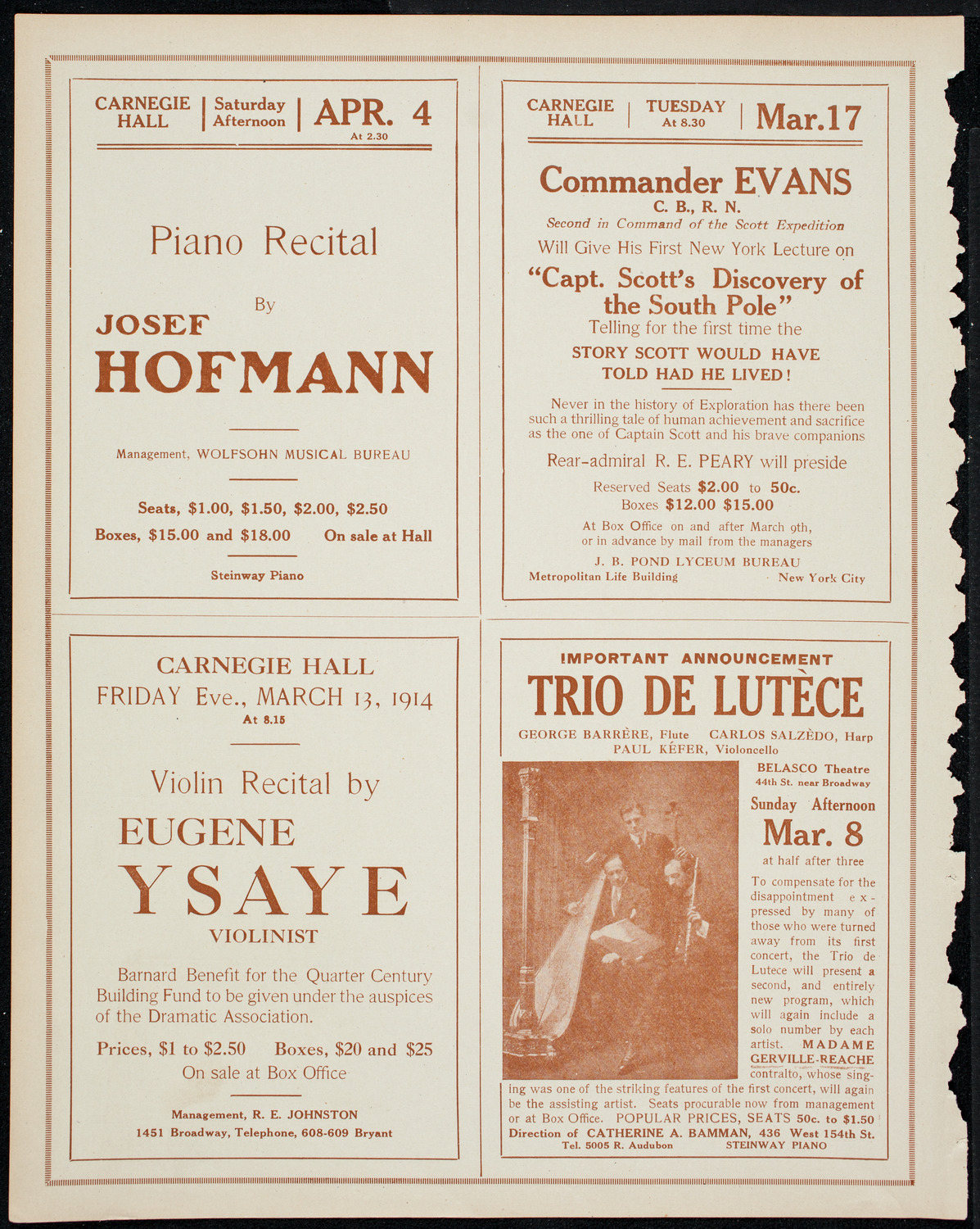 Ignacy Jan Paderewski, Piano, March 7, 1914, program page 10