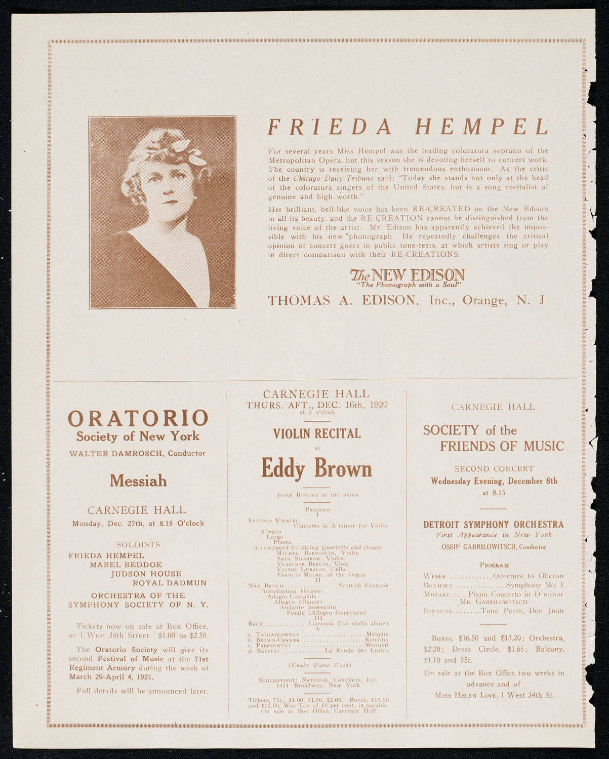 New York Symphony Orchestra, December 2, 1920, program page 2
