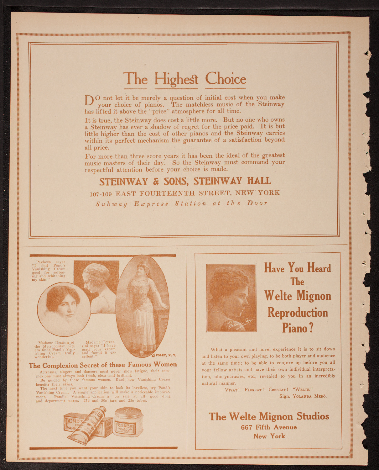 New York Philharmonic, March 22, 1917, program page 4