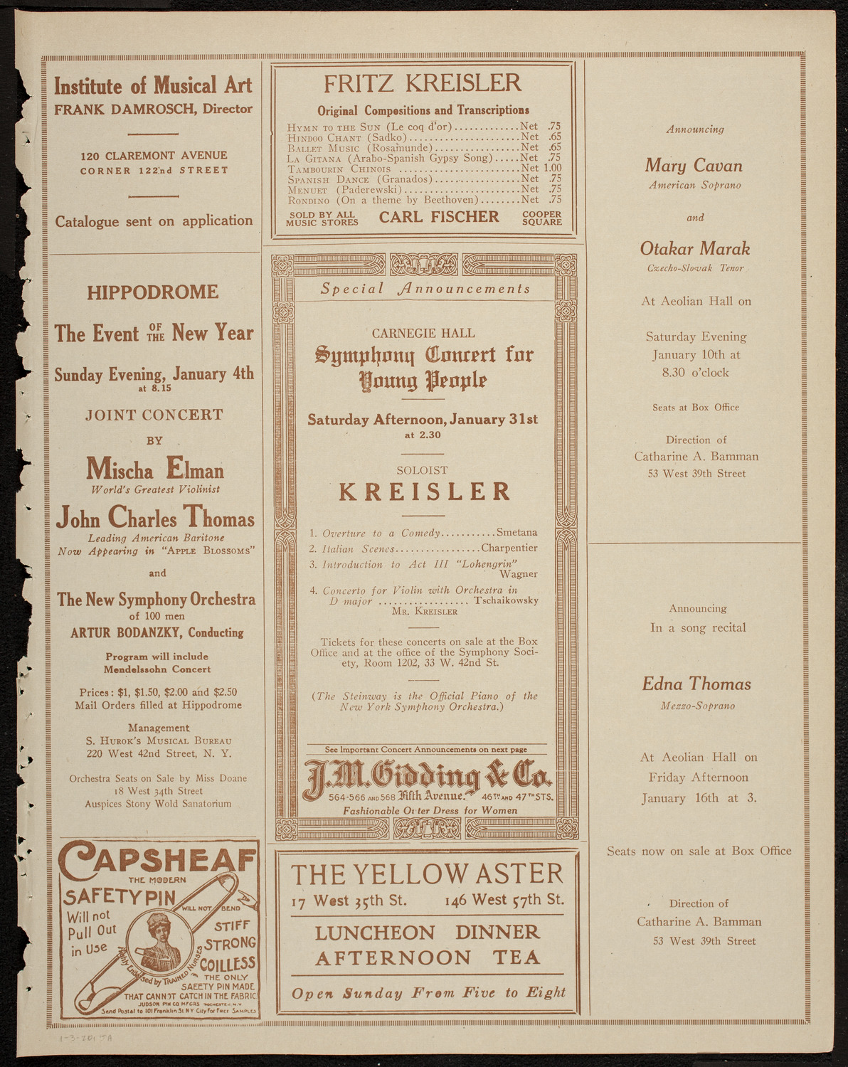 Symphony Concert for Young People, January 3, 1920, program page 9