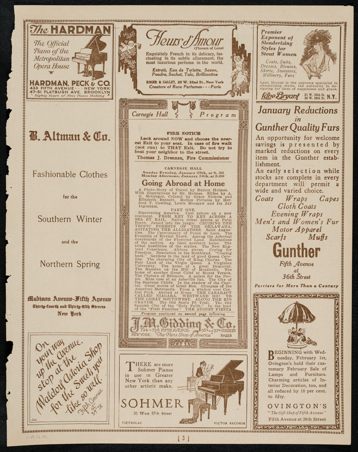 Burton Holmes Travelogue: Going Abroad at Home, January 29, 1922, program page 5