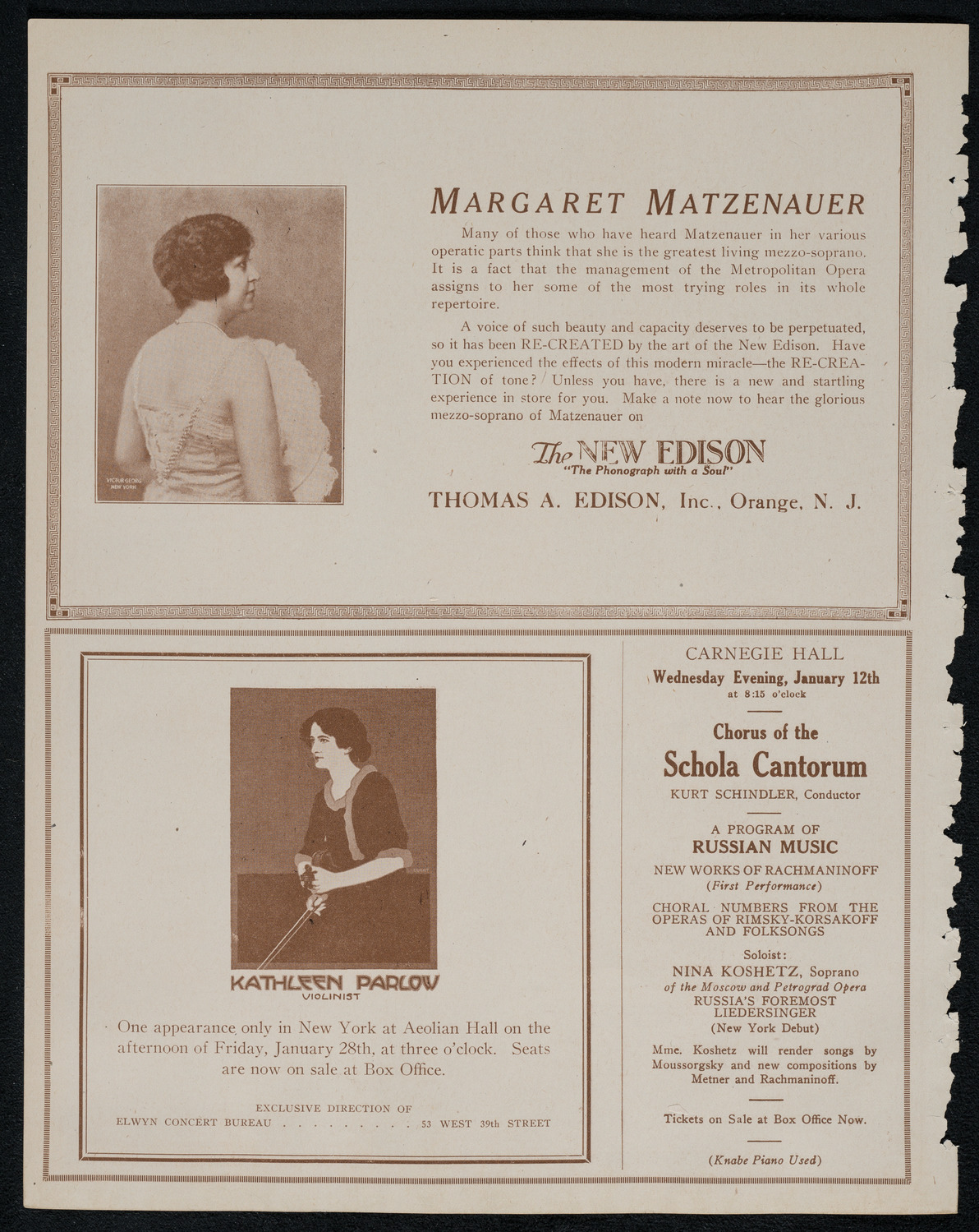 Boston Symphony Orchestra, January 8, 1921, program page 2