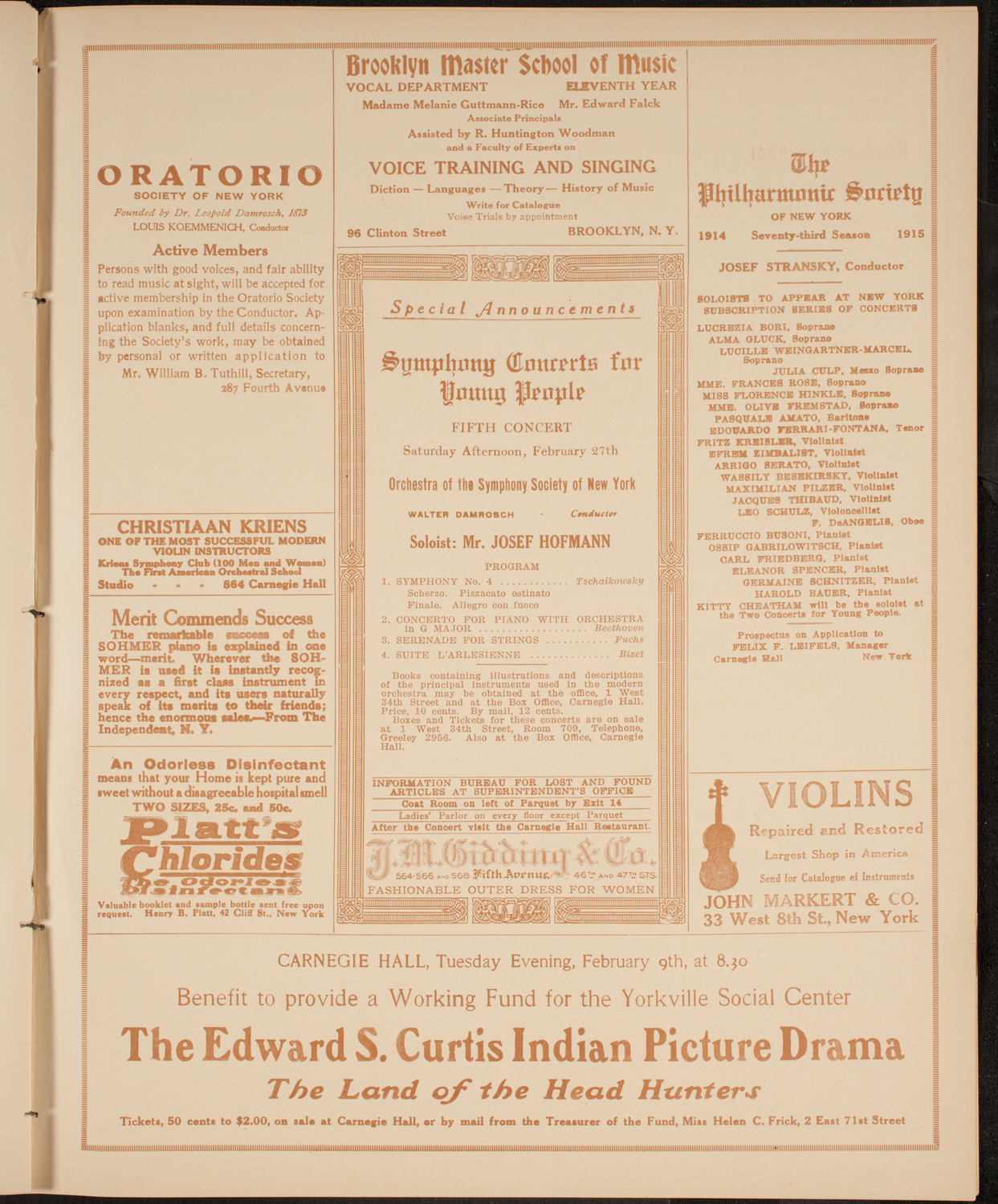 Symphony Concert for Young People, February 6, 1915, program page 9