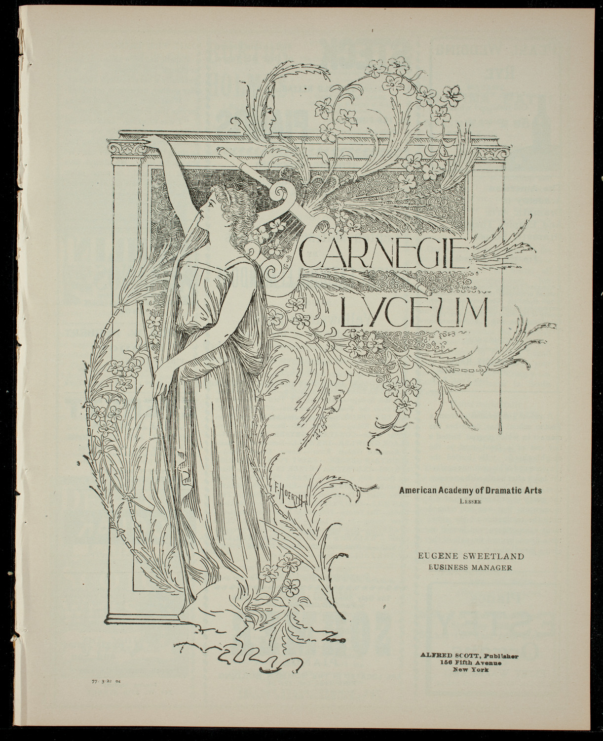 Elmendorf Lecture: Yellowstone Park, March 22, 1904, program page 1