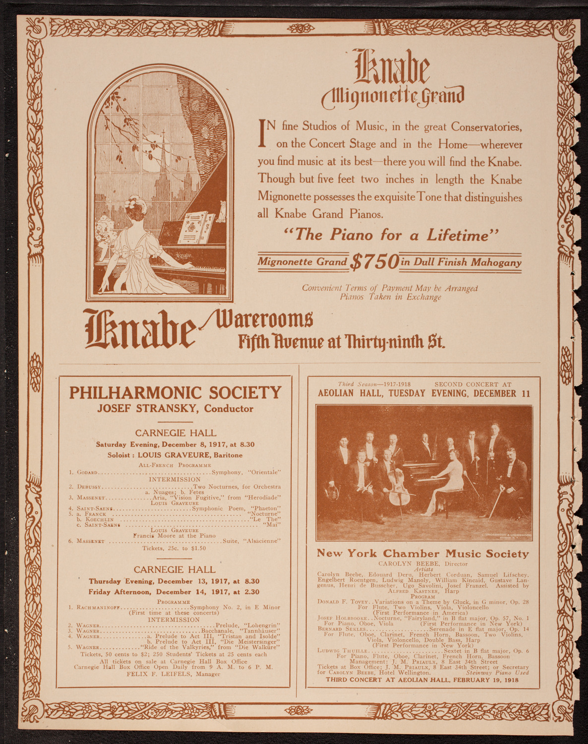 New York Philharmonic, December 7, 1917, program page 12