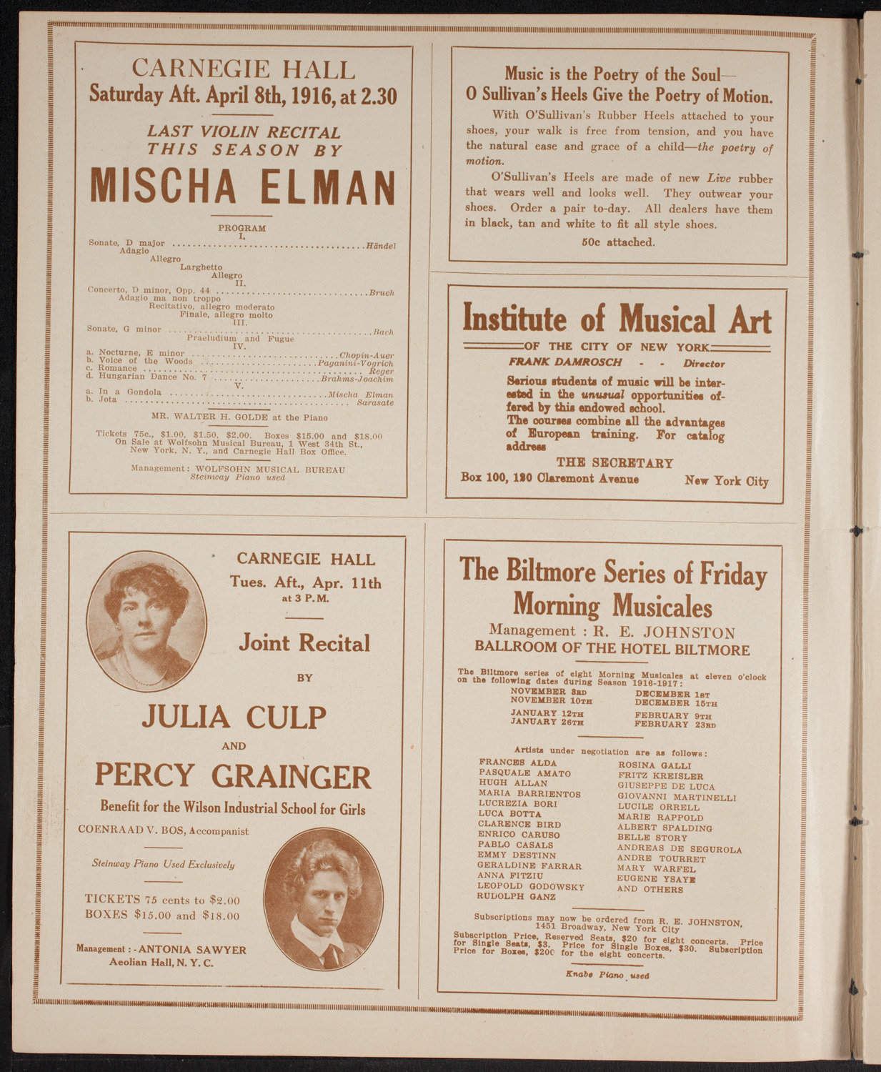 Benefit: Scandinavian Emigrant Home, April 1, 1916, program page 2