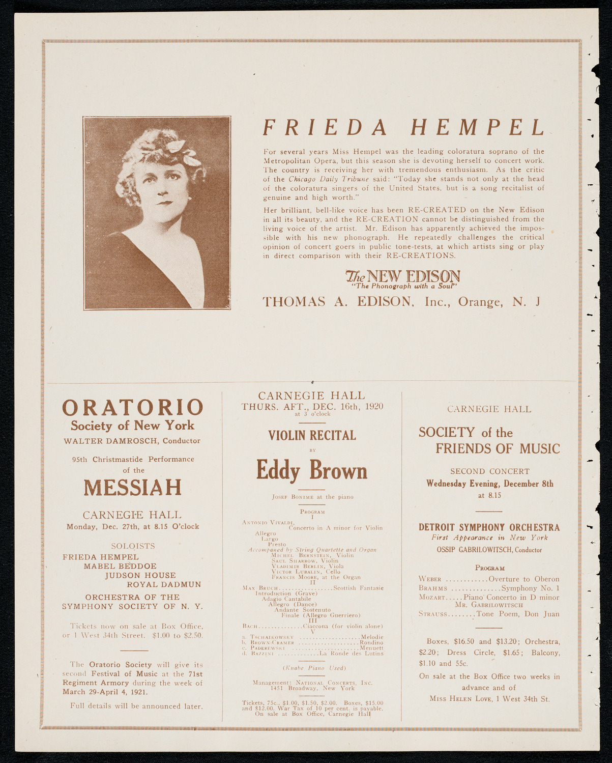 Boston Symphony Orchestra, December 2, 1920, program page 2