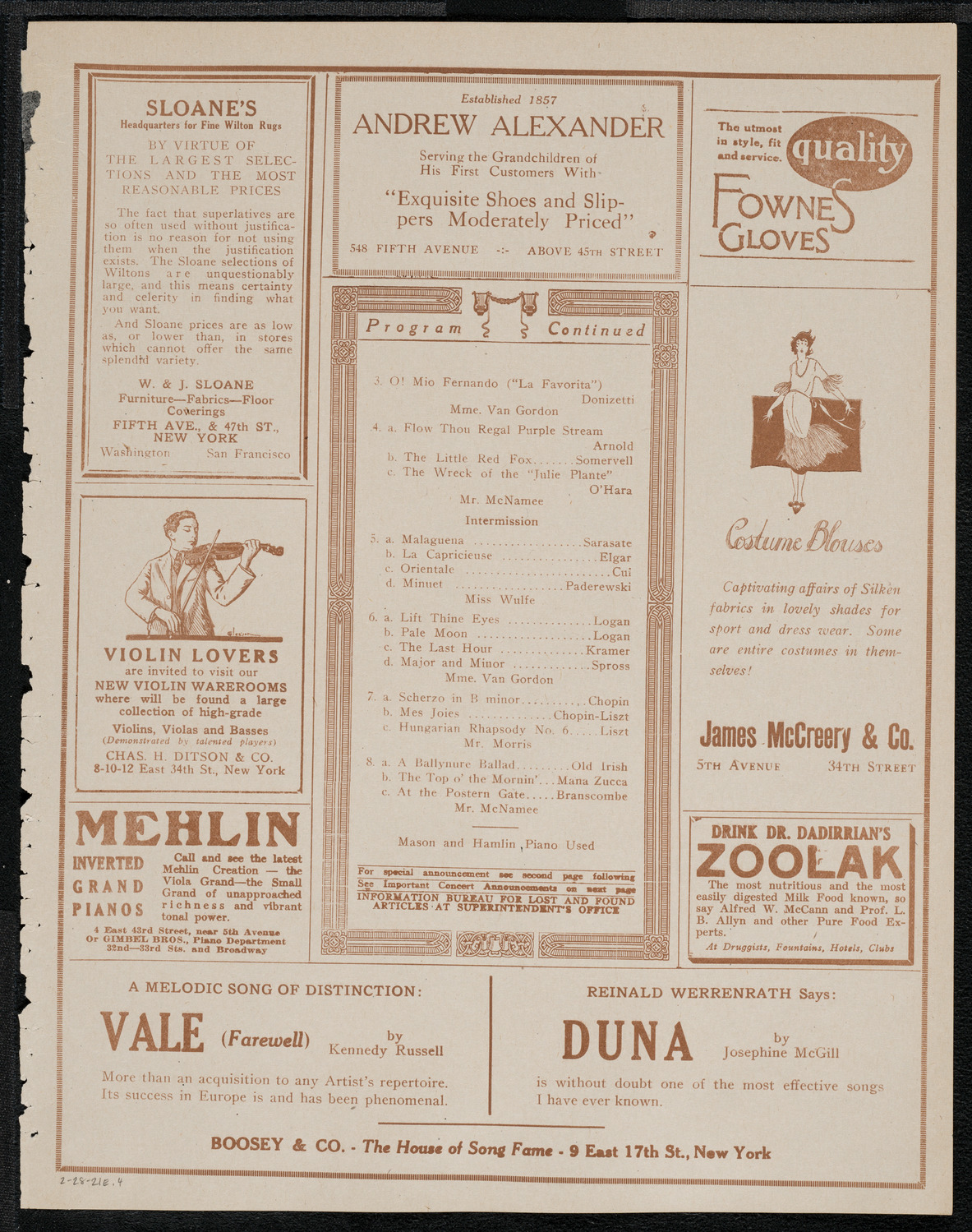 Mecca Temple of New York: Ancient Arabic Order of the Nobles of the Mystic Shrine, February 28, 1921, program page 7