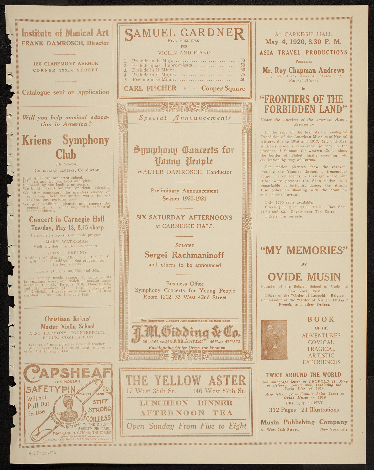 St. Olaf Choir, April 27, 1920, program page 9
