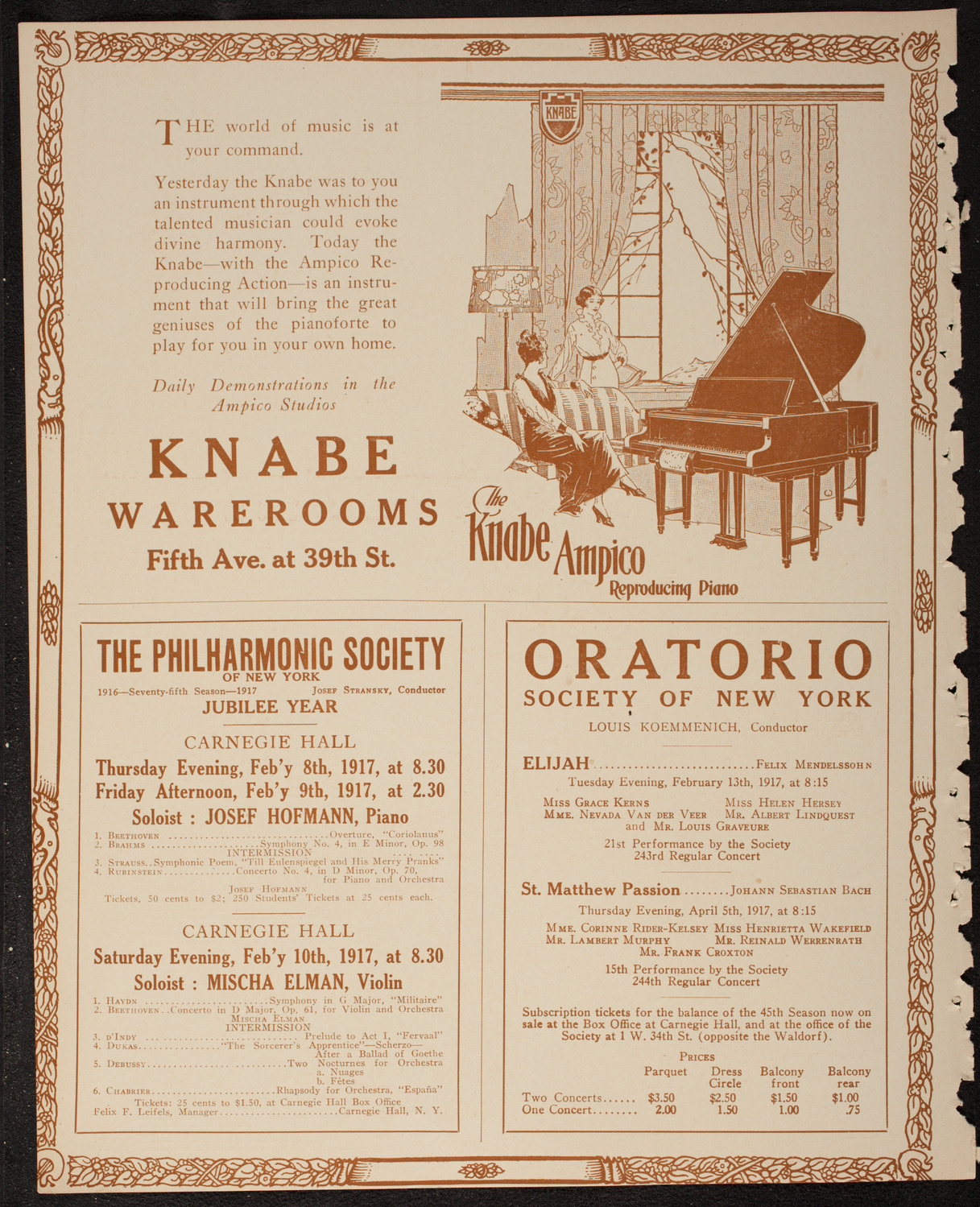 New York Philharmonic, February 4, 1917, program page 12