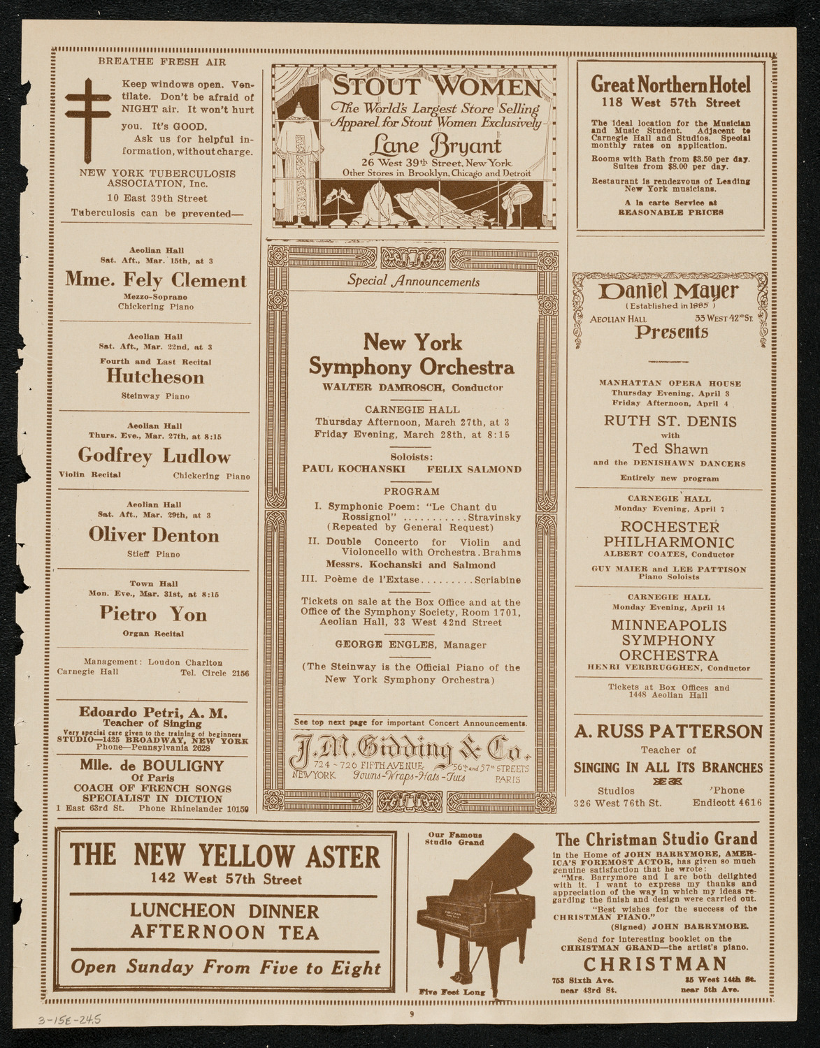Jewish National Workers Alliance Chorus, March 15, 1924, program page 9