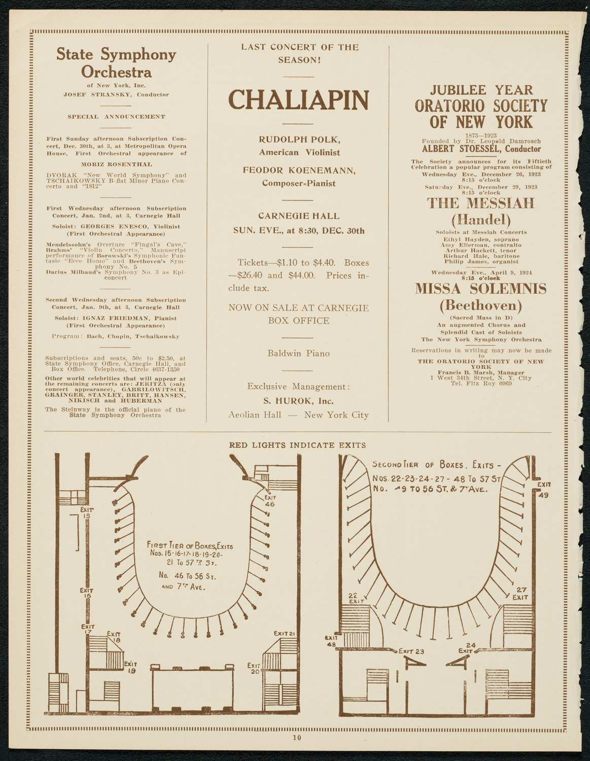 State Symphony Orchestra of New York, December 23, 1923, program page 10