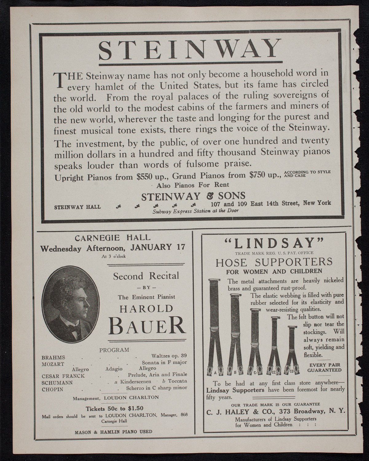 Boston Symphony Orchestra, January 13, 1912, program page 4