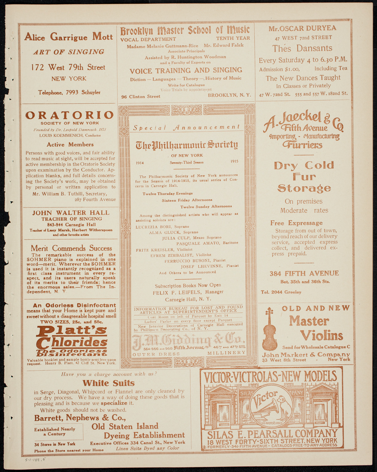 The Ellery Band, May 1, 1914, program page 9