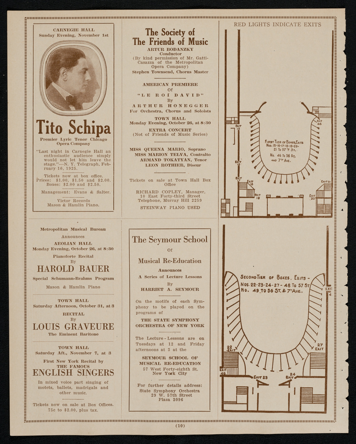 John McCormack, Tenor, October 25, 1925, program page 10