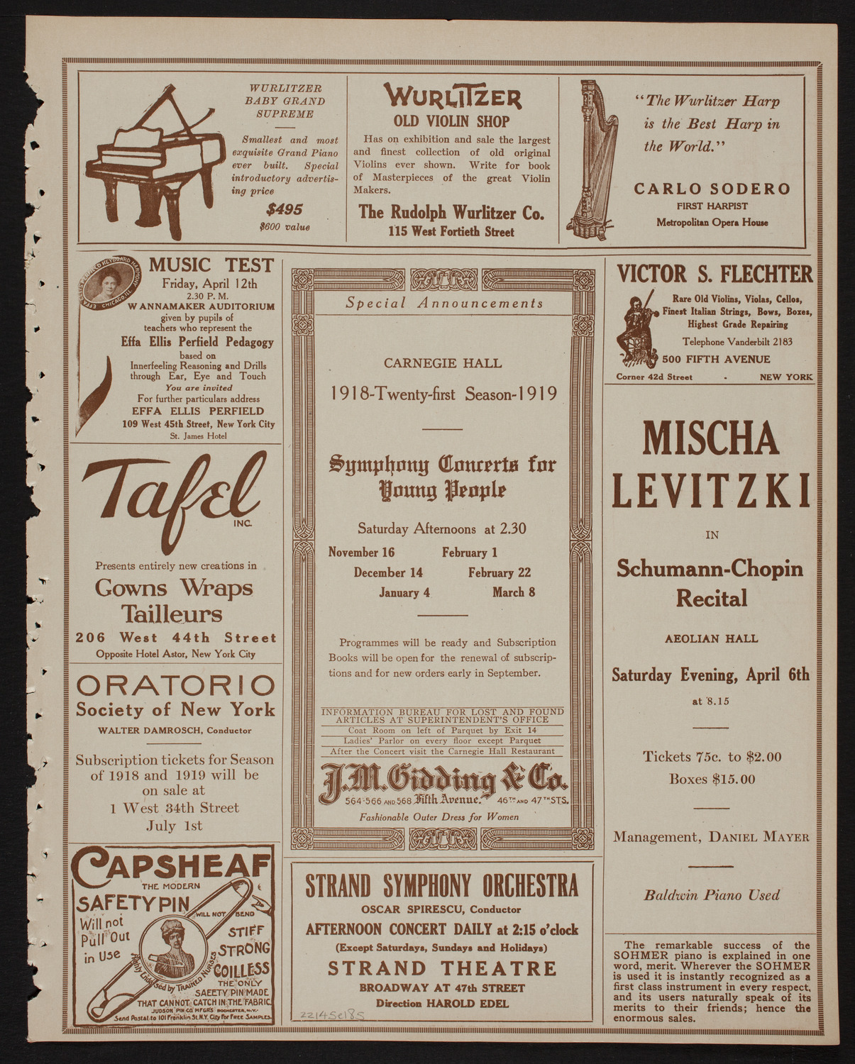 Patriotic Rally: Evening Sun Tobacco Fund Concert and Lecture, April 5, 1918, program page 9