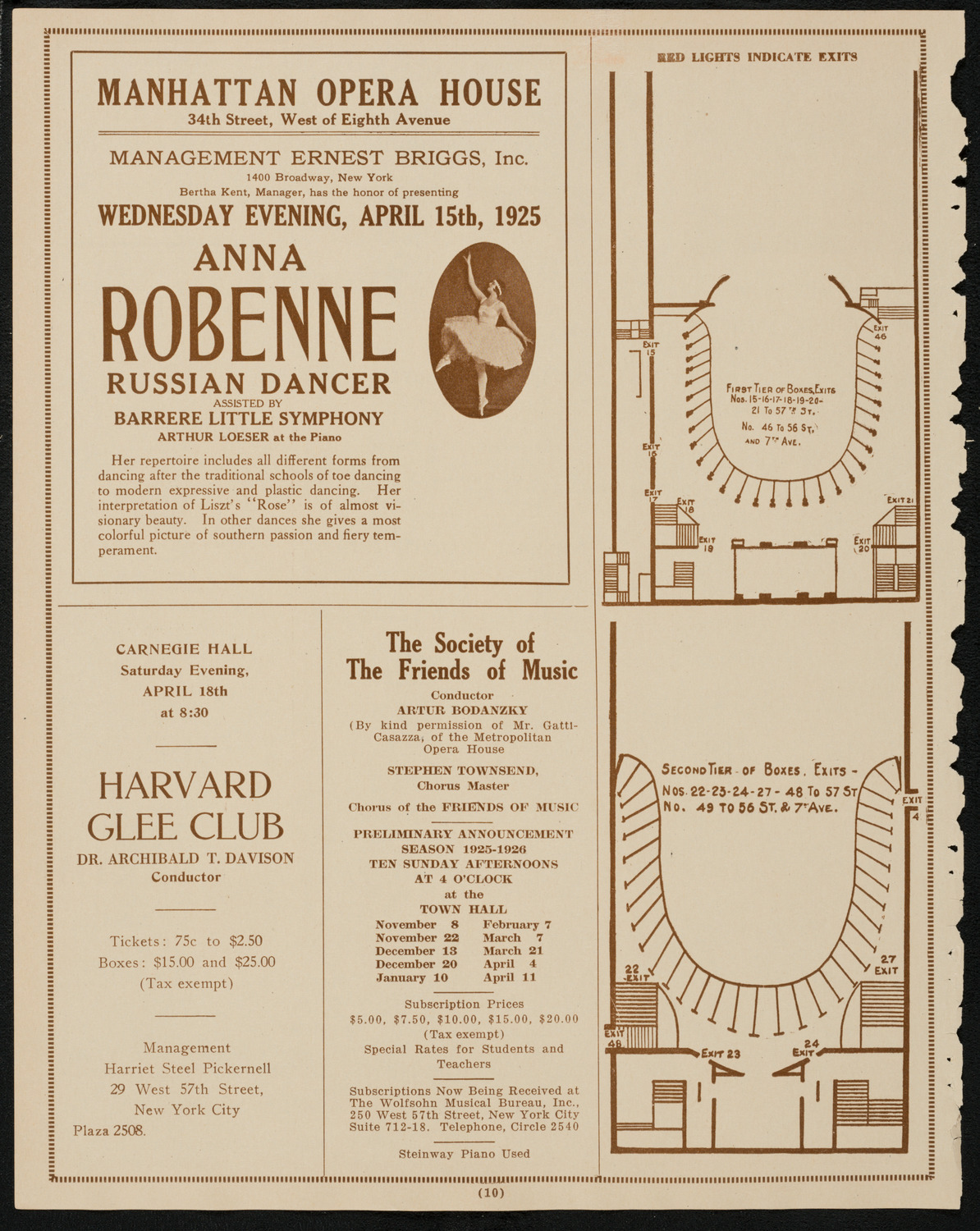 Philadelphia Orchestra, April 14, 1925, program page 10