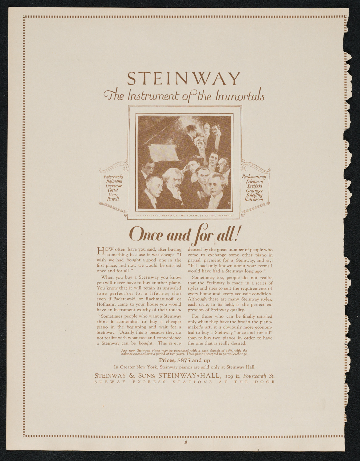 Gala Reception Concert: South-German Male Chorus and others, October 8, 1922, program page 4