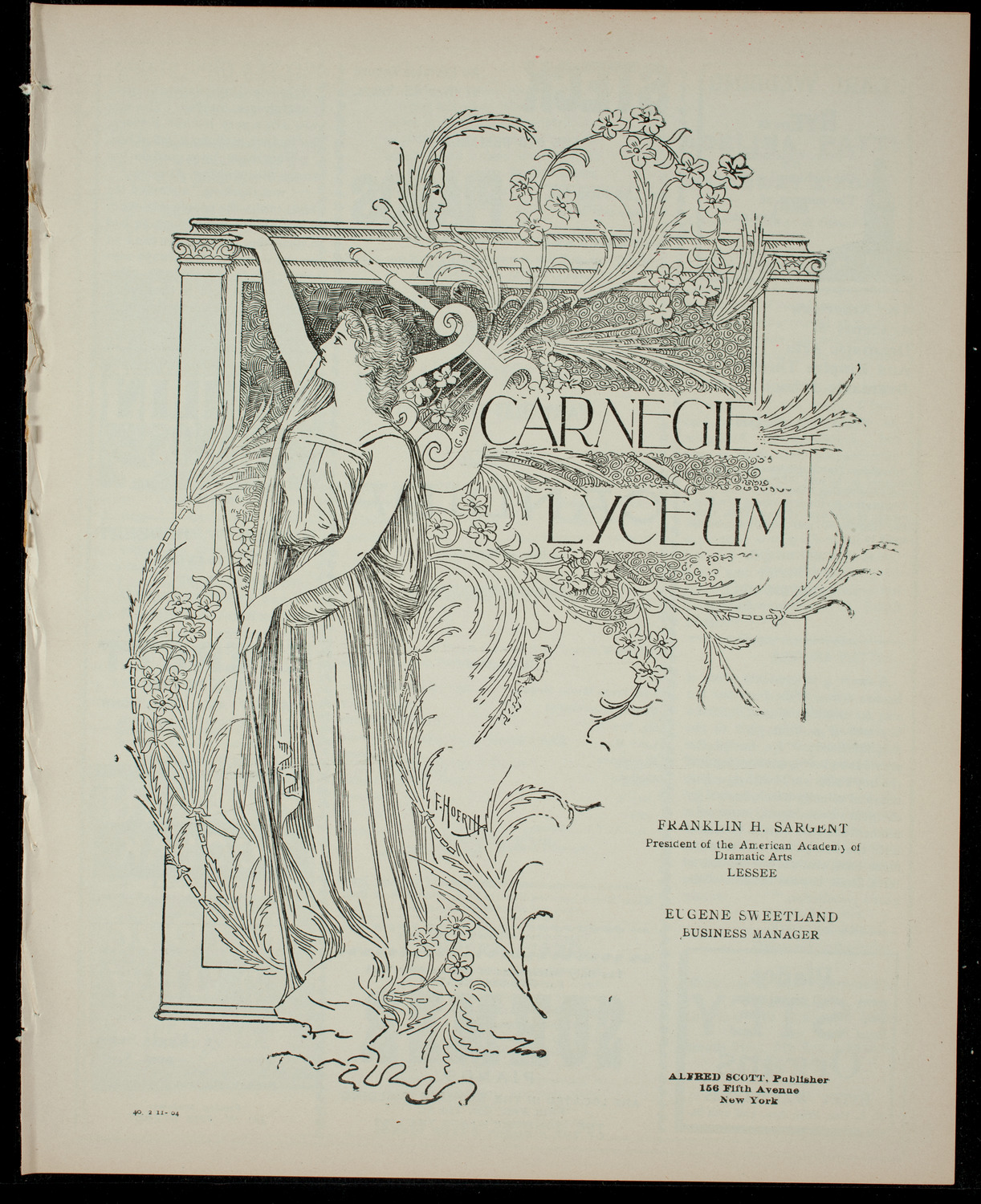 Amateur Comedy Club, February 11, 1904, program page 1