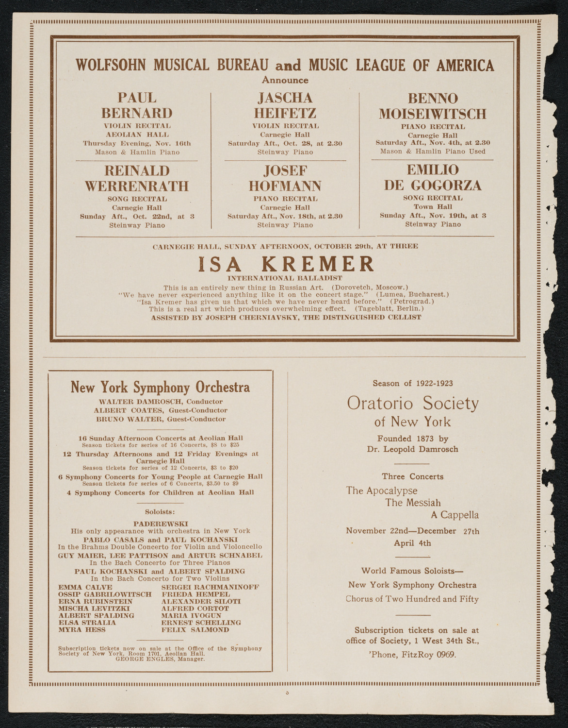 Concierto Espagnol, October 21, 1922, program page 8