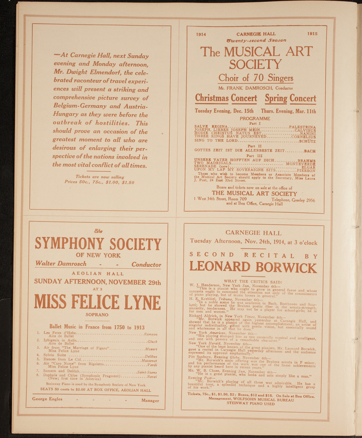 Ernestine Schumann-Heink, Mezzo-Soprano, November 17, 1914, program page 8