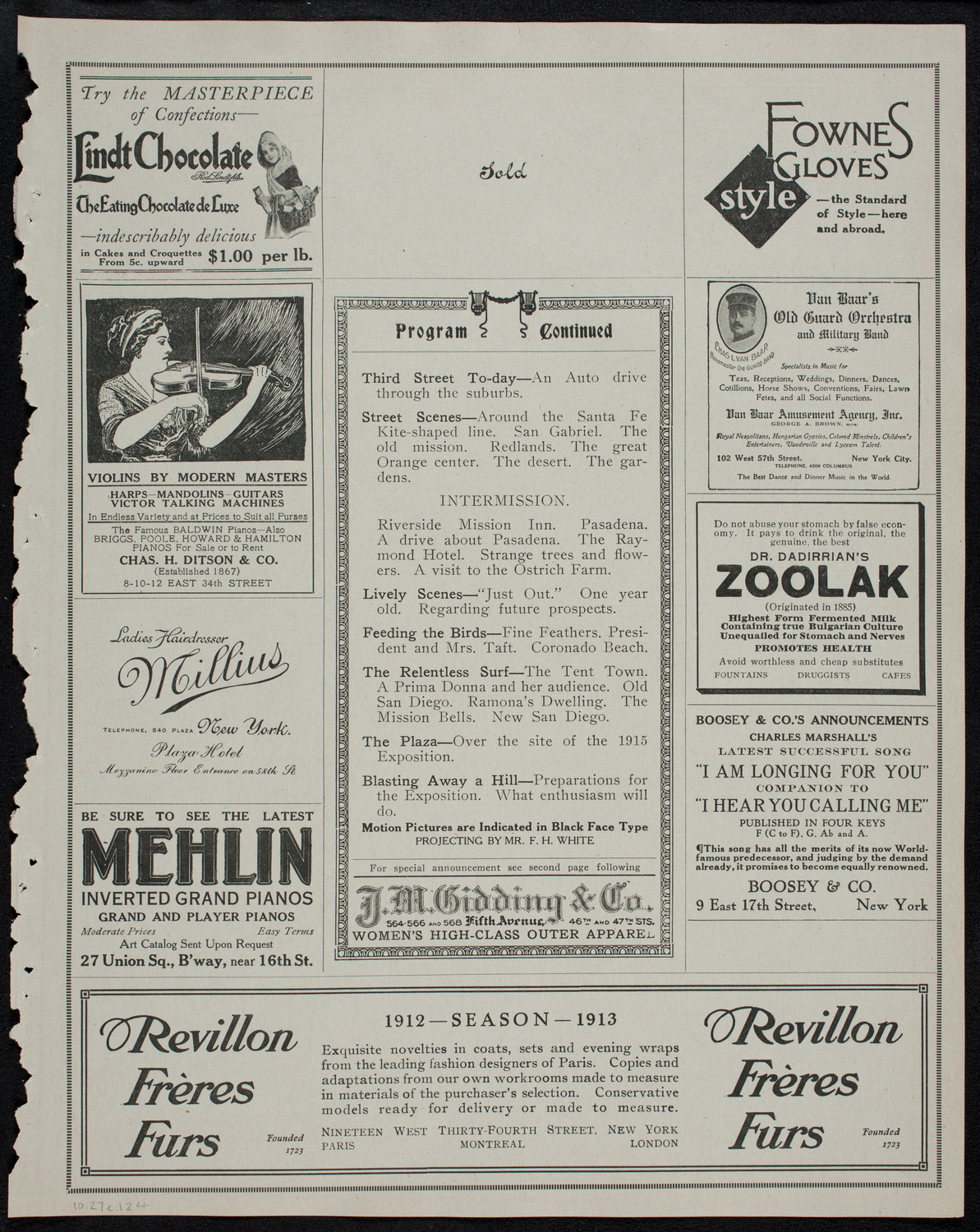Elmendorf Lecture: The Great Southwest, October 27, 1912, program page 7