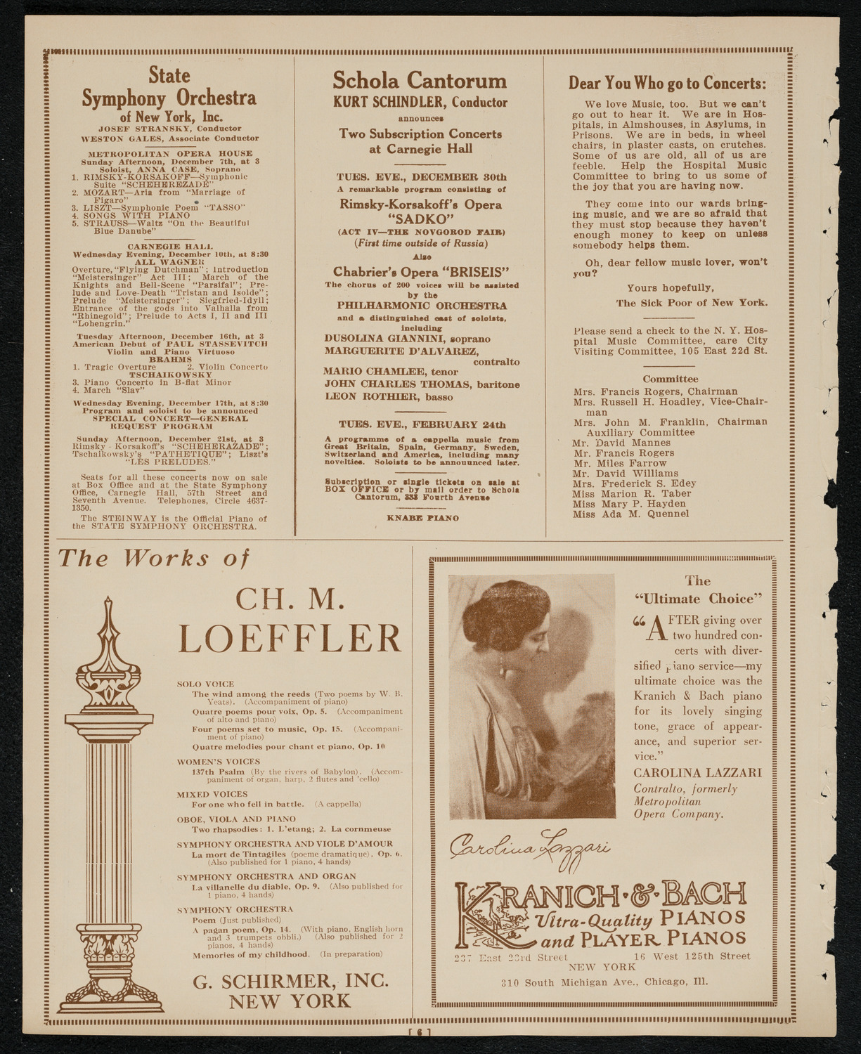 New York Philharmonic, December 7, 1924, program page 6