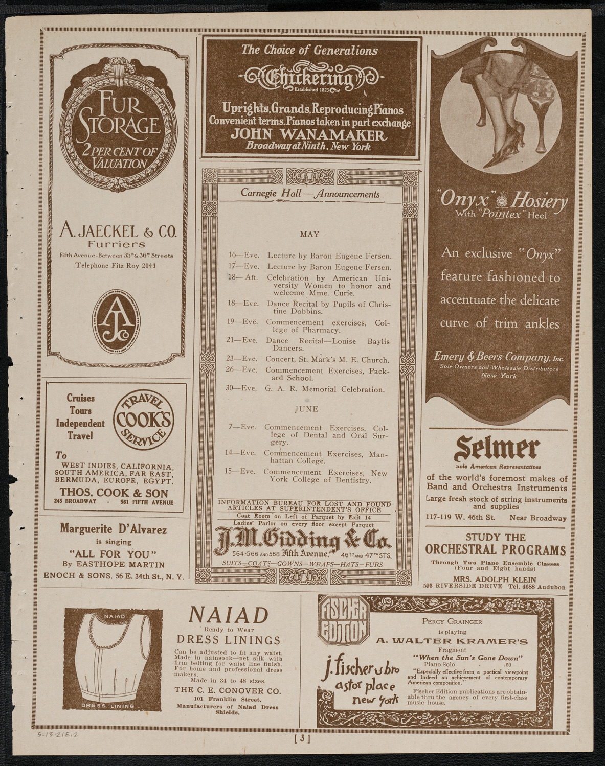 Alfred Mirovitch, Piano, May 13, 1921, program page 3