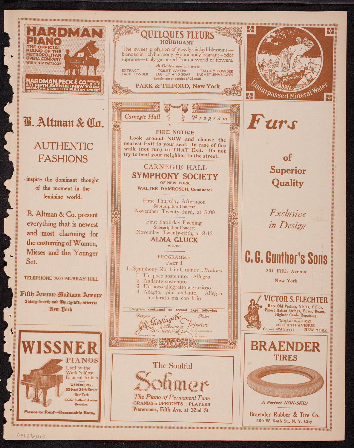 New York Symphony Orchestra, November 23, 1916, program page 5