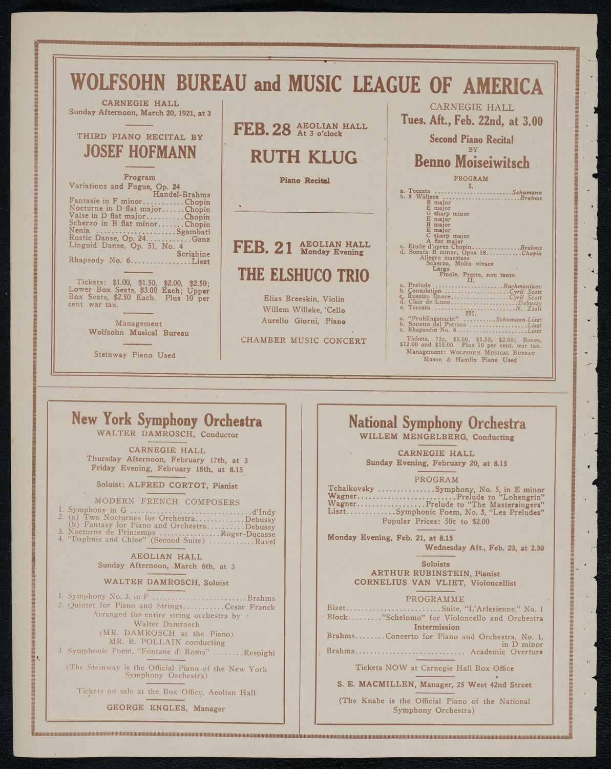 Lecture by Sir Philip Gibbs, February 16, 1921, program page 8