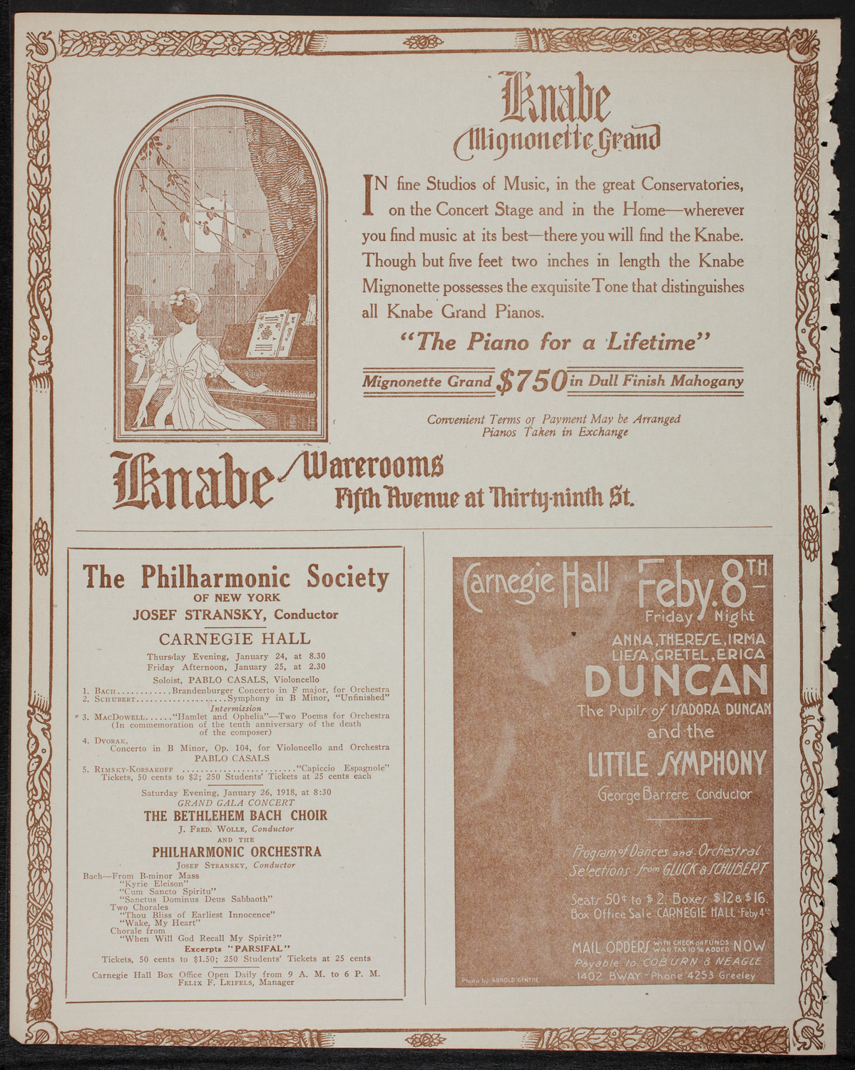 Home Symphony Concert: New York Philharmonic, January 23, 1918, program page 12