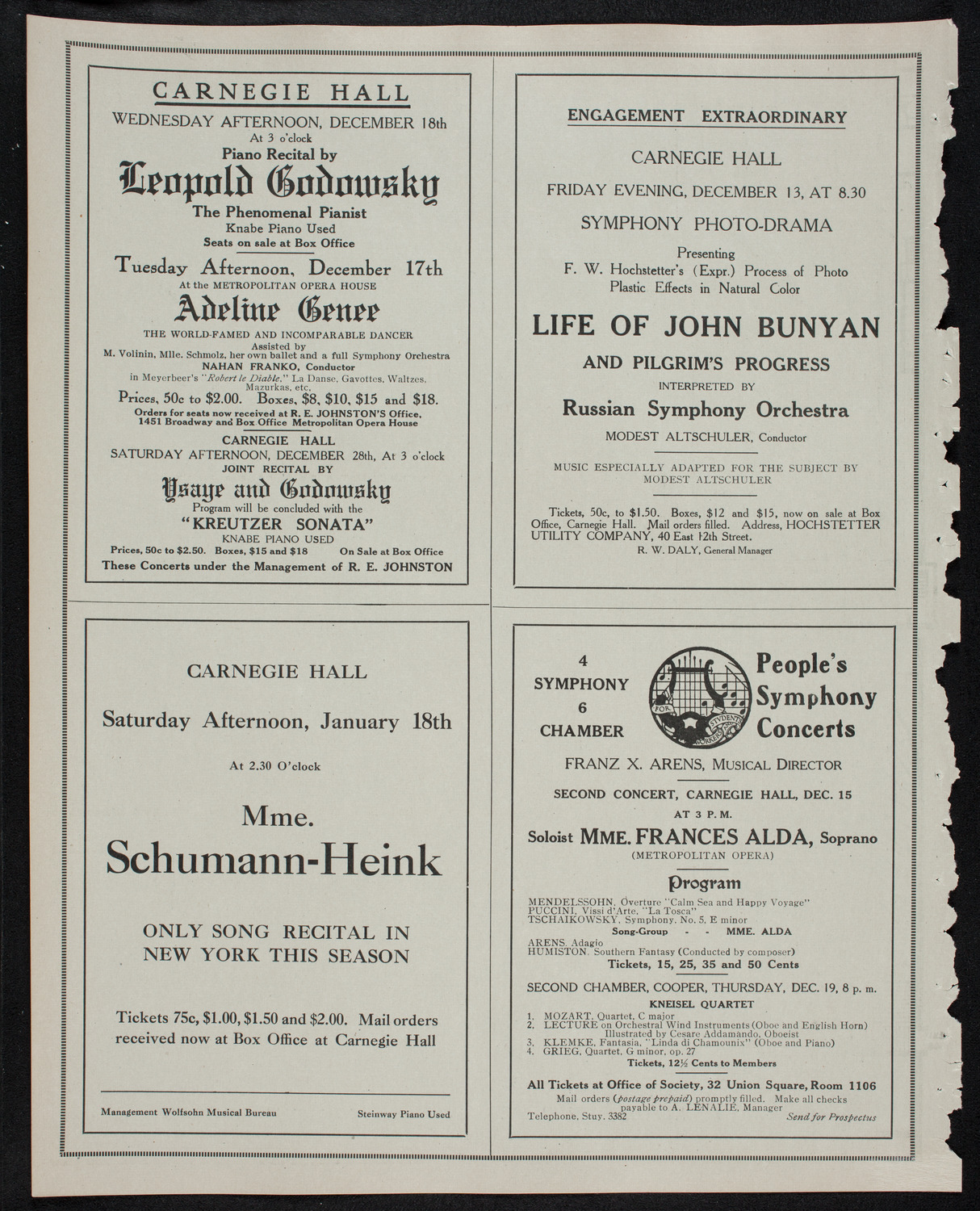 Symphony Photo Drama: Life of John Bunyan and his Pilgrim's Progress Allegory, December 13, 1912, program page 10