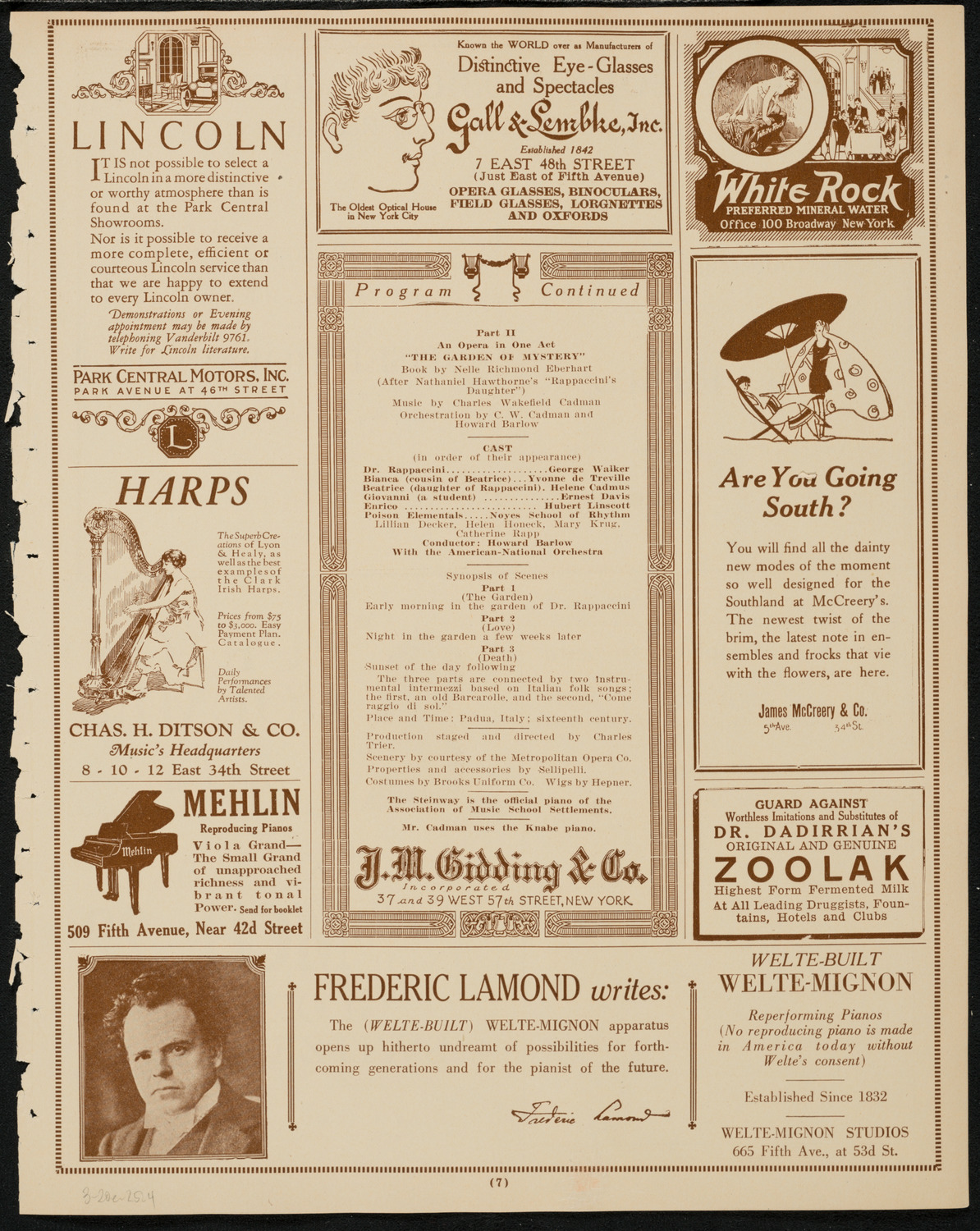 Benefit: Association of Music School Settlements, March 20, 1925, program page 7