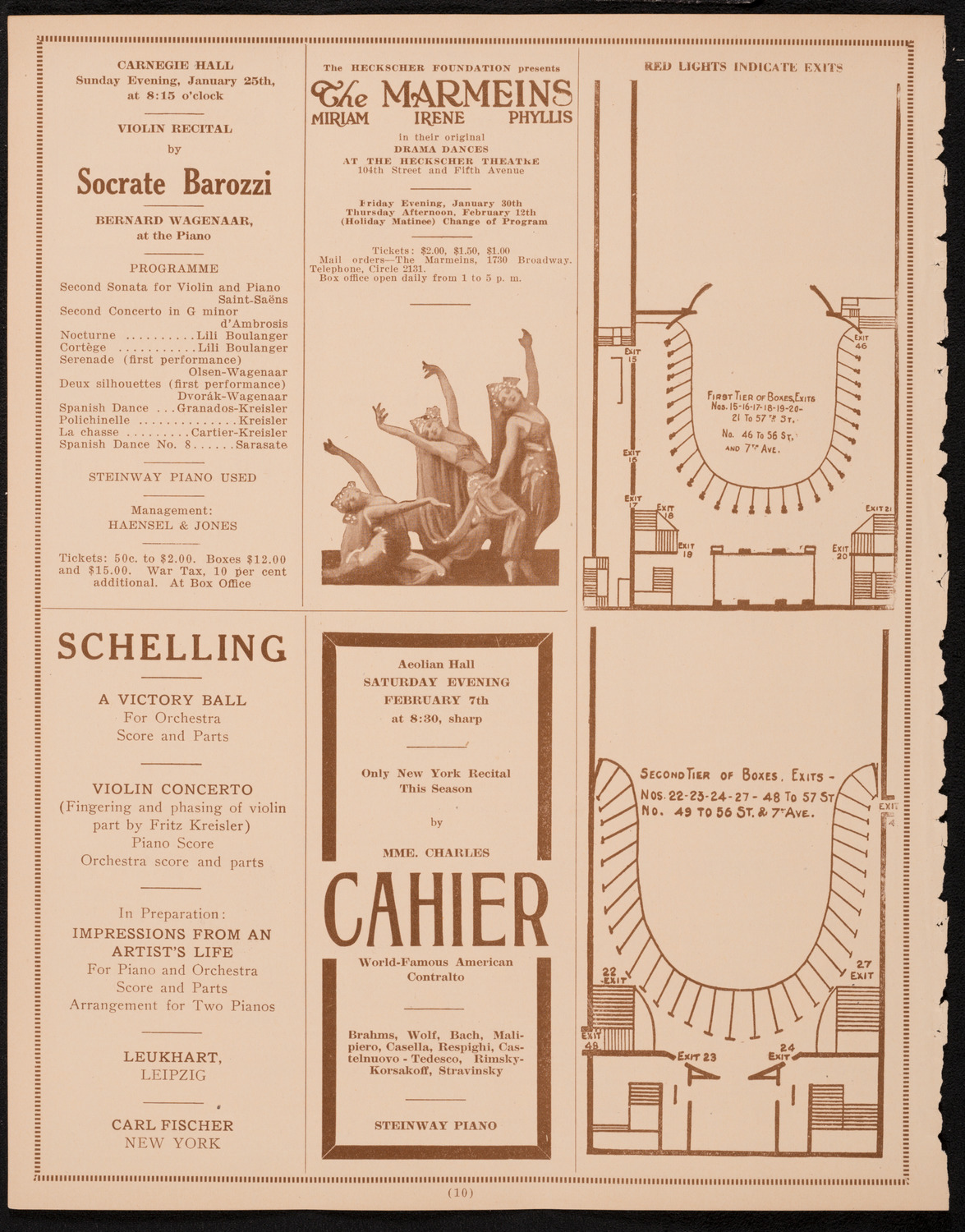 New York Symphony Orchestra, January 23, 1925, program page 10