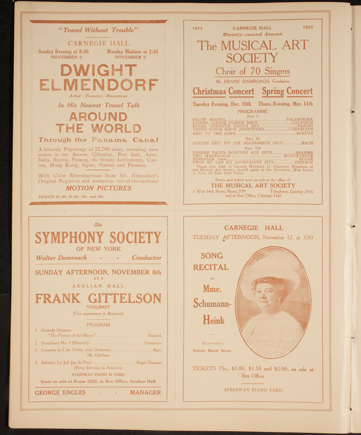Boston Symphony Orchestra, November 5, 1914, program page 8