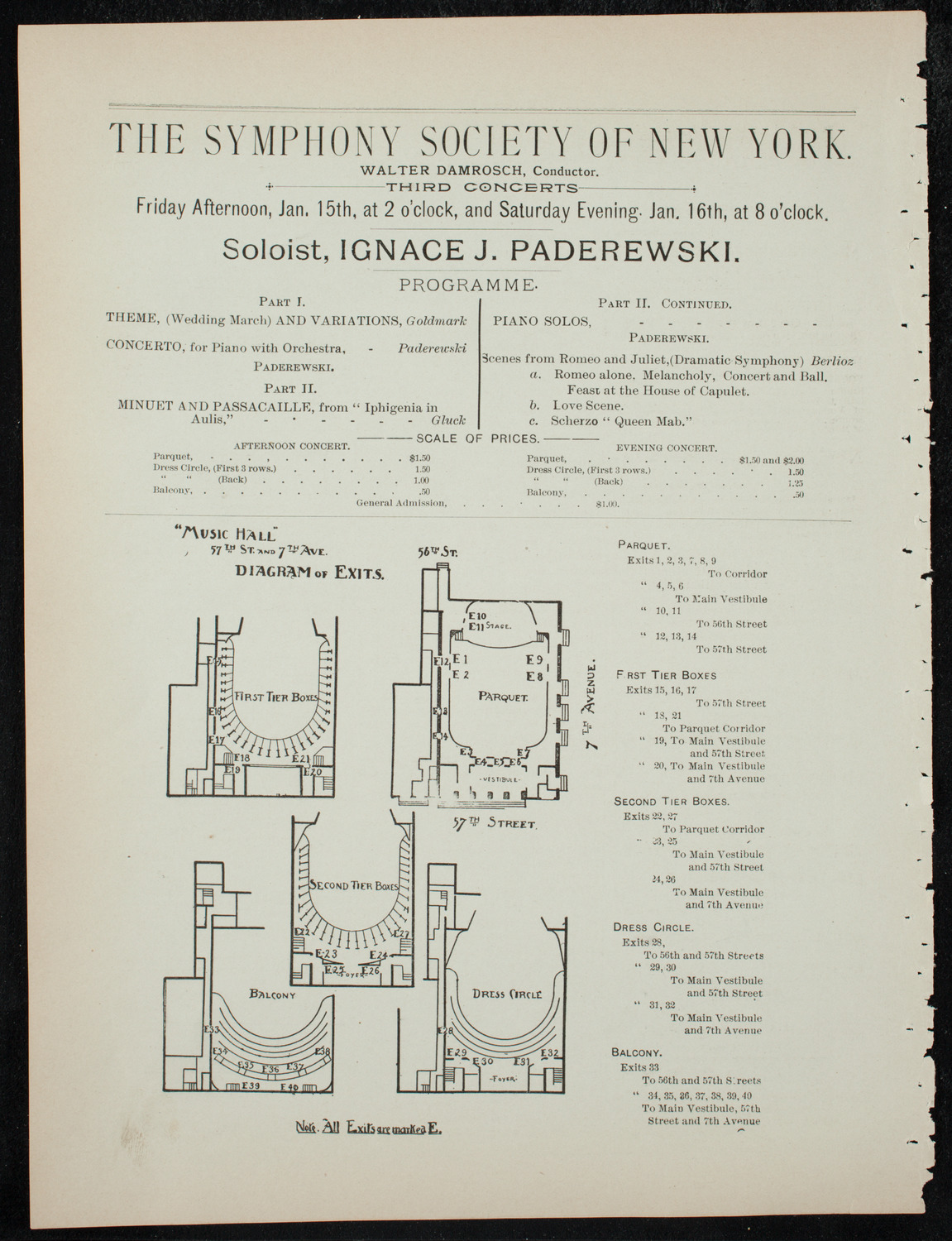 Damrosch Sunday Concert, January 10, 1892, program page 10