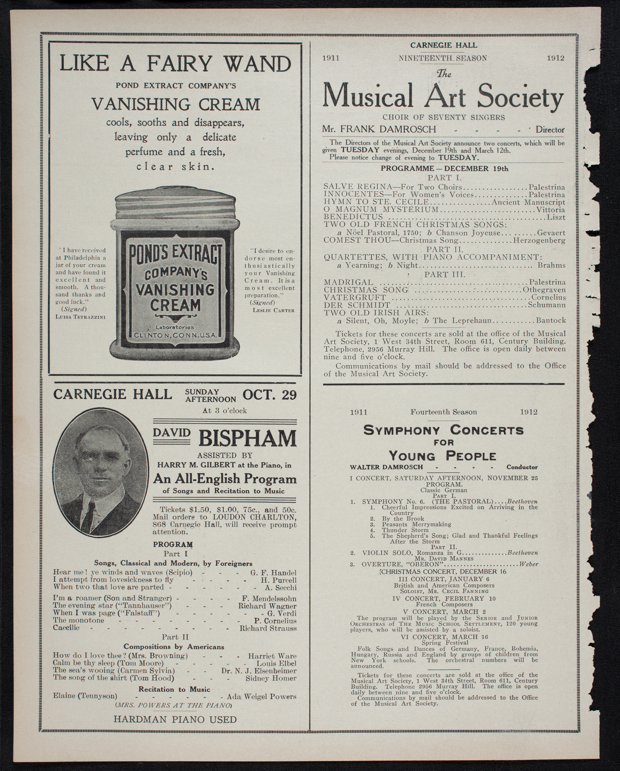 The Civic Forum, October 20, 1911, program page 8