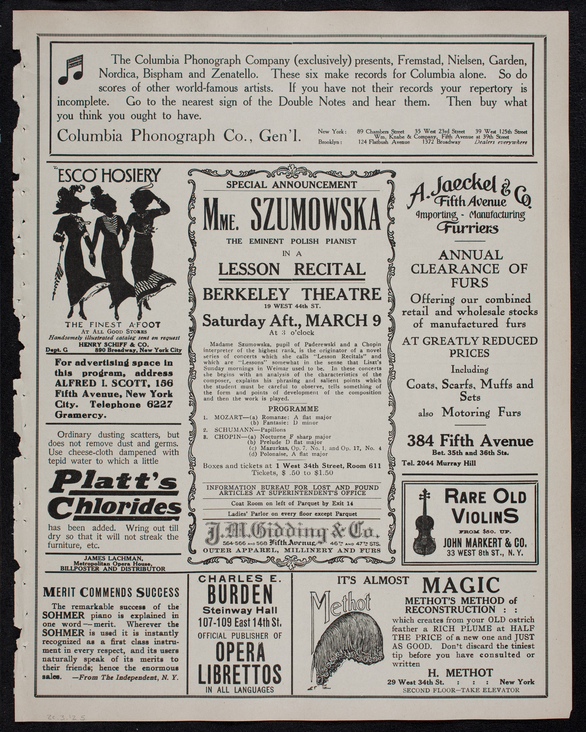 Russian Symphony Society of New York, March 2, 1912, program page 9