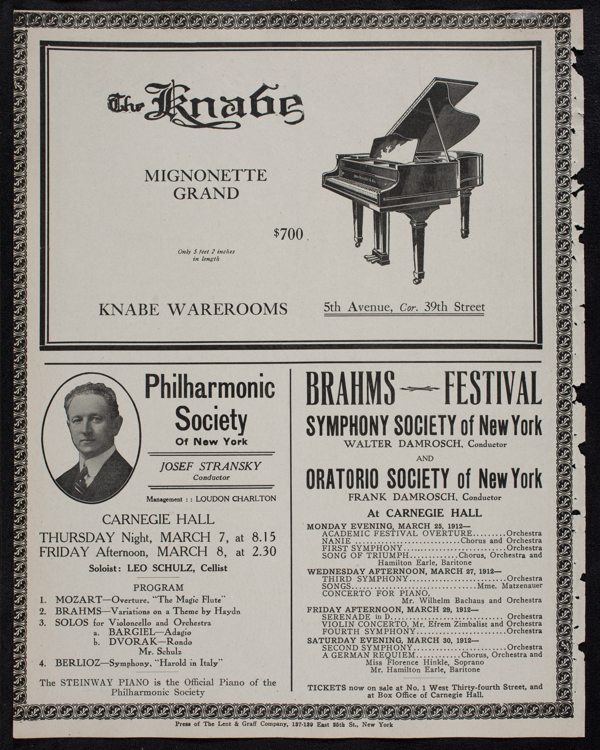 Russian Symphony Society of New York, March 3, 1912, program page 12