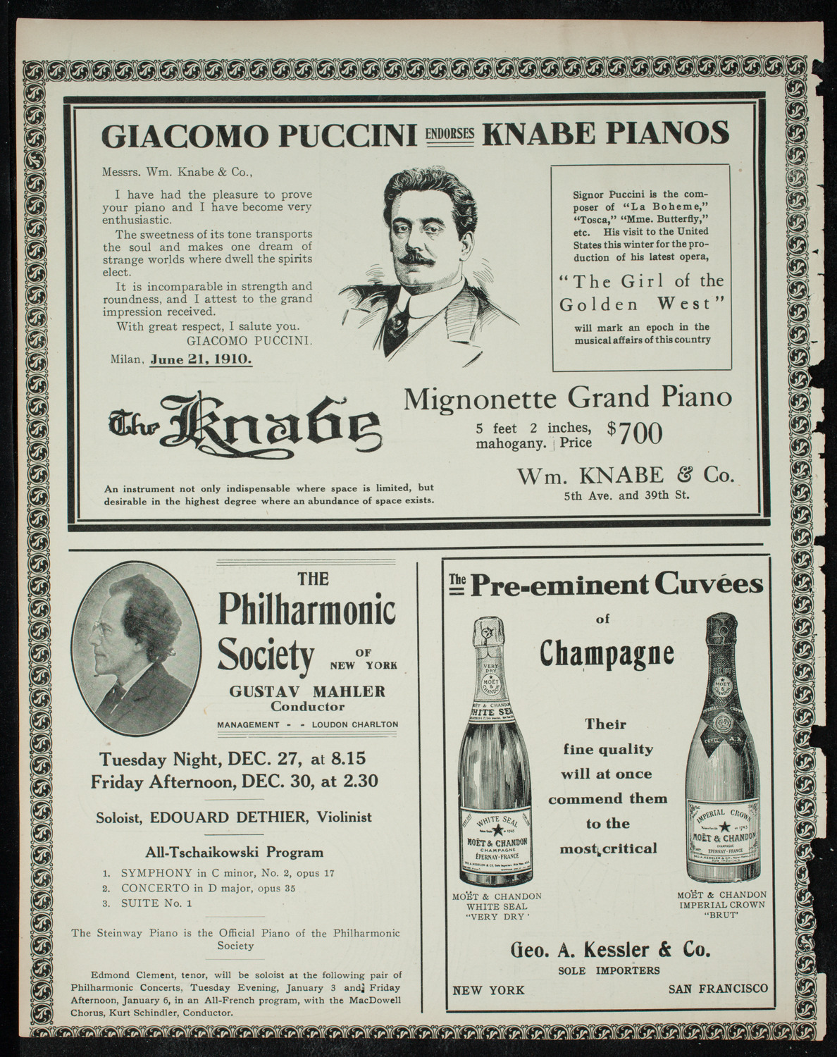 New York Philharmonic, December 16, 1910, program page 12