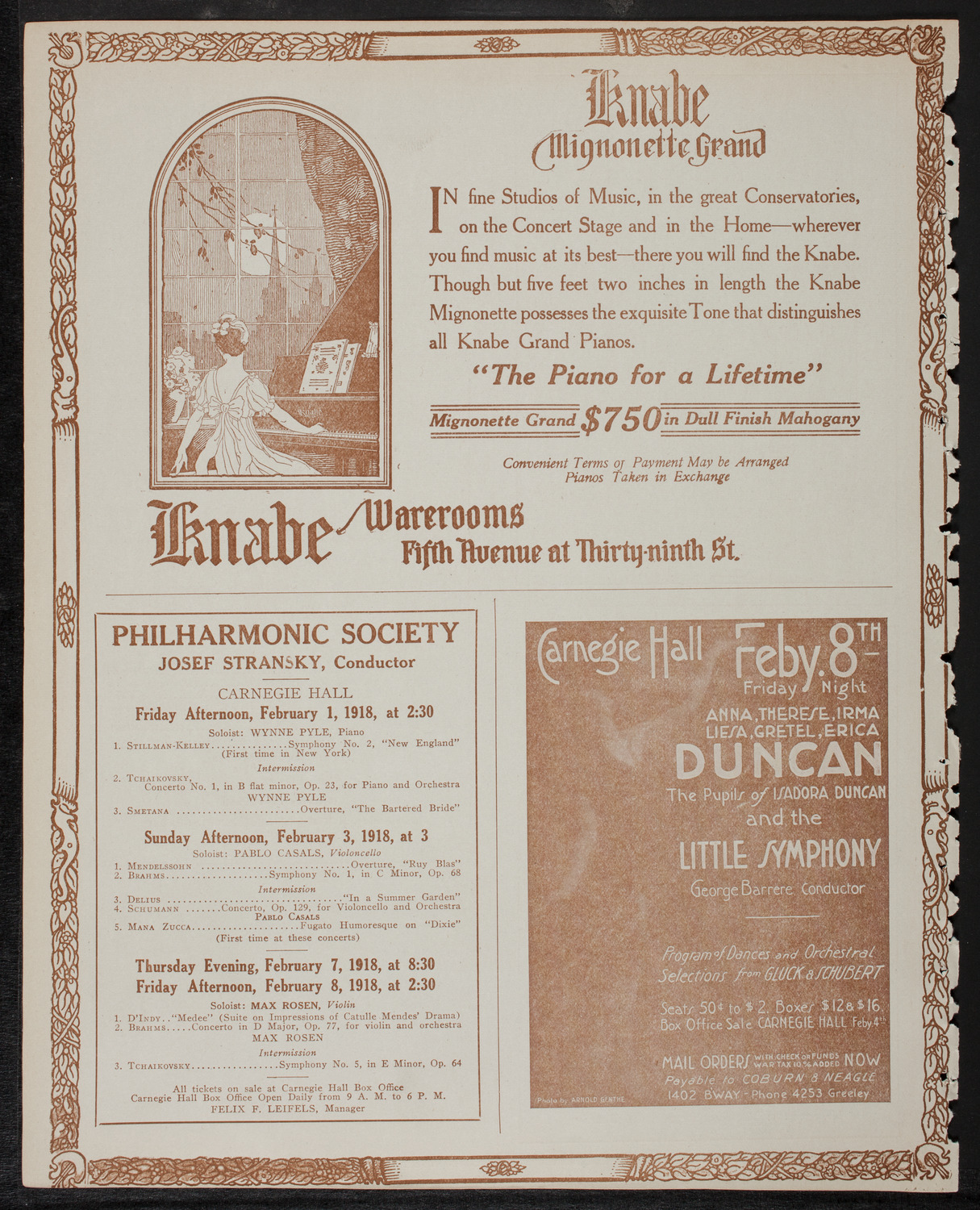 New York Symphony Orchestra, January 31, 1918, program page 12